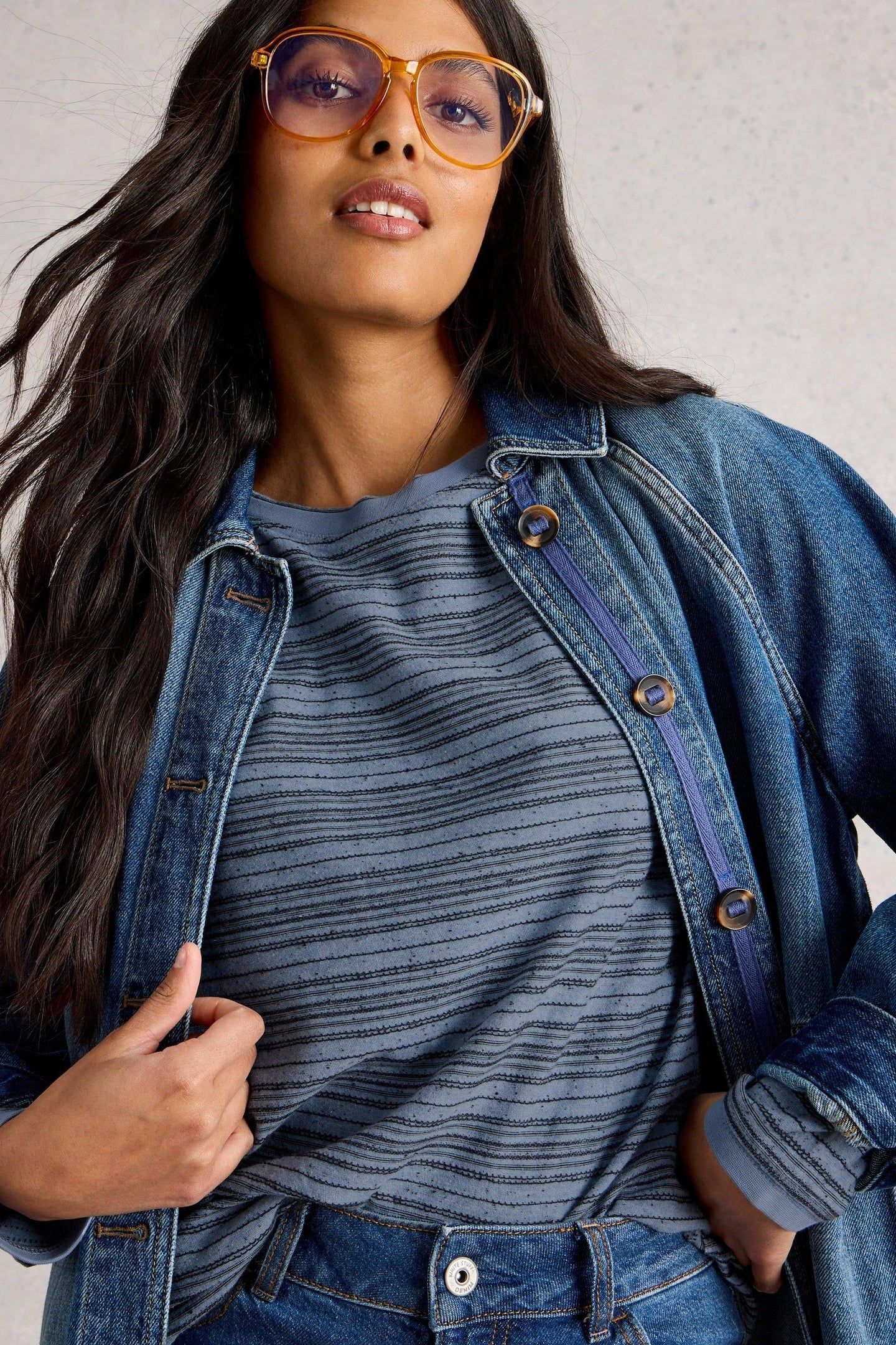 CLARA STITCH TEE MID BLUE 2