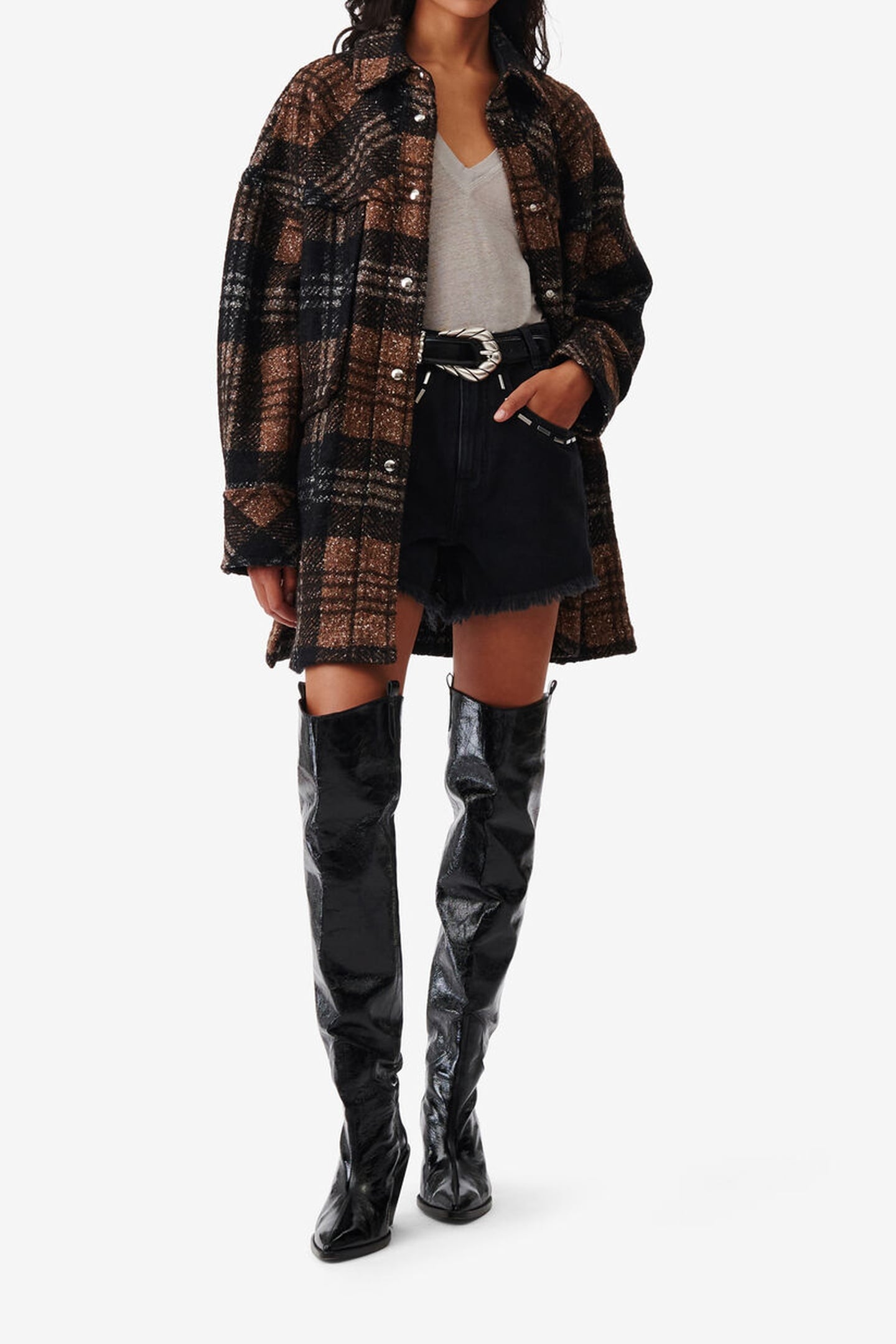 ZAHI OUTERWEAR BLACK/BROWN 2