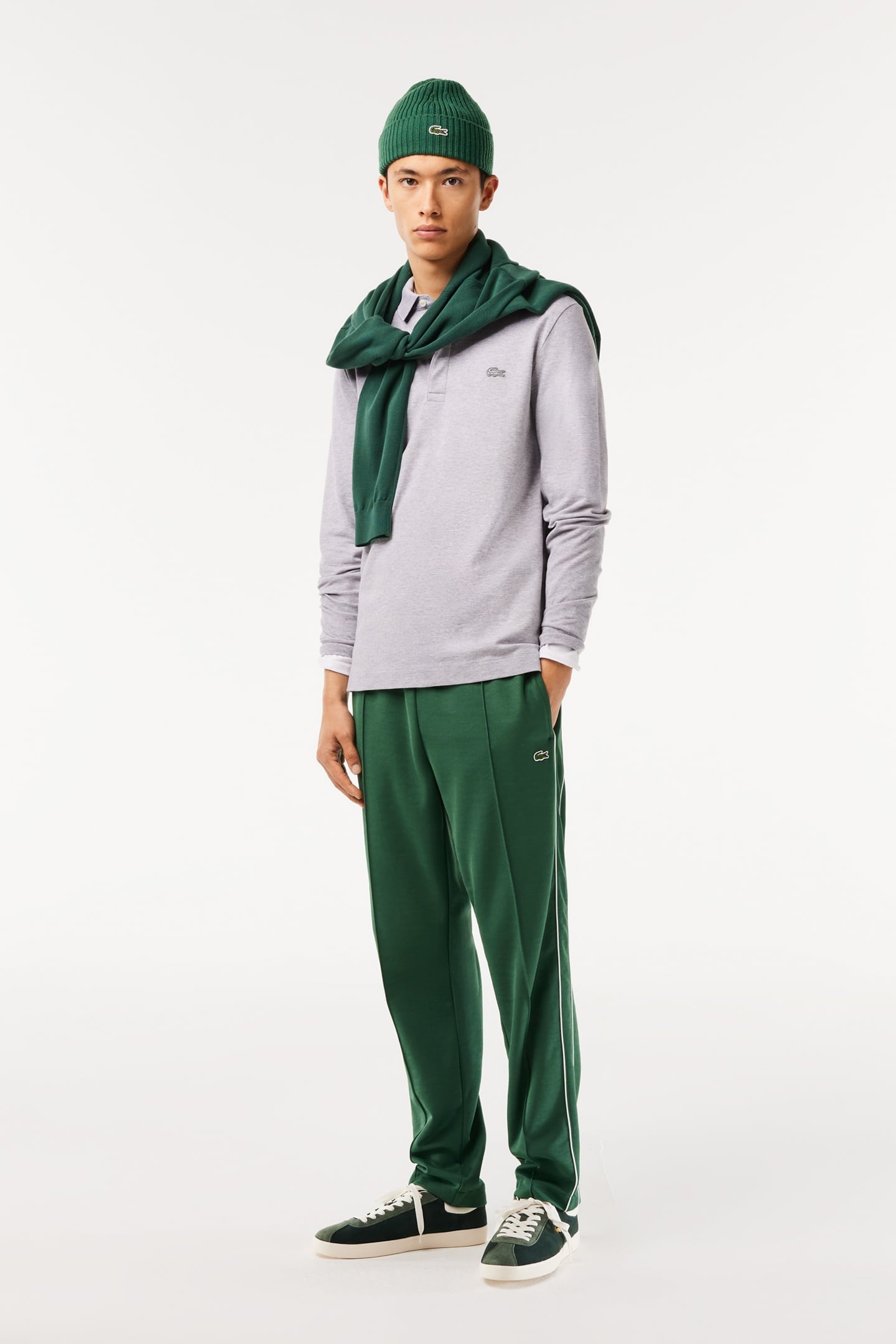 LONG SLEEVE POLO SILVER CHINE 1