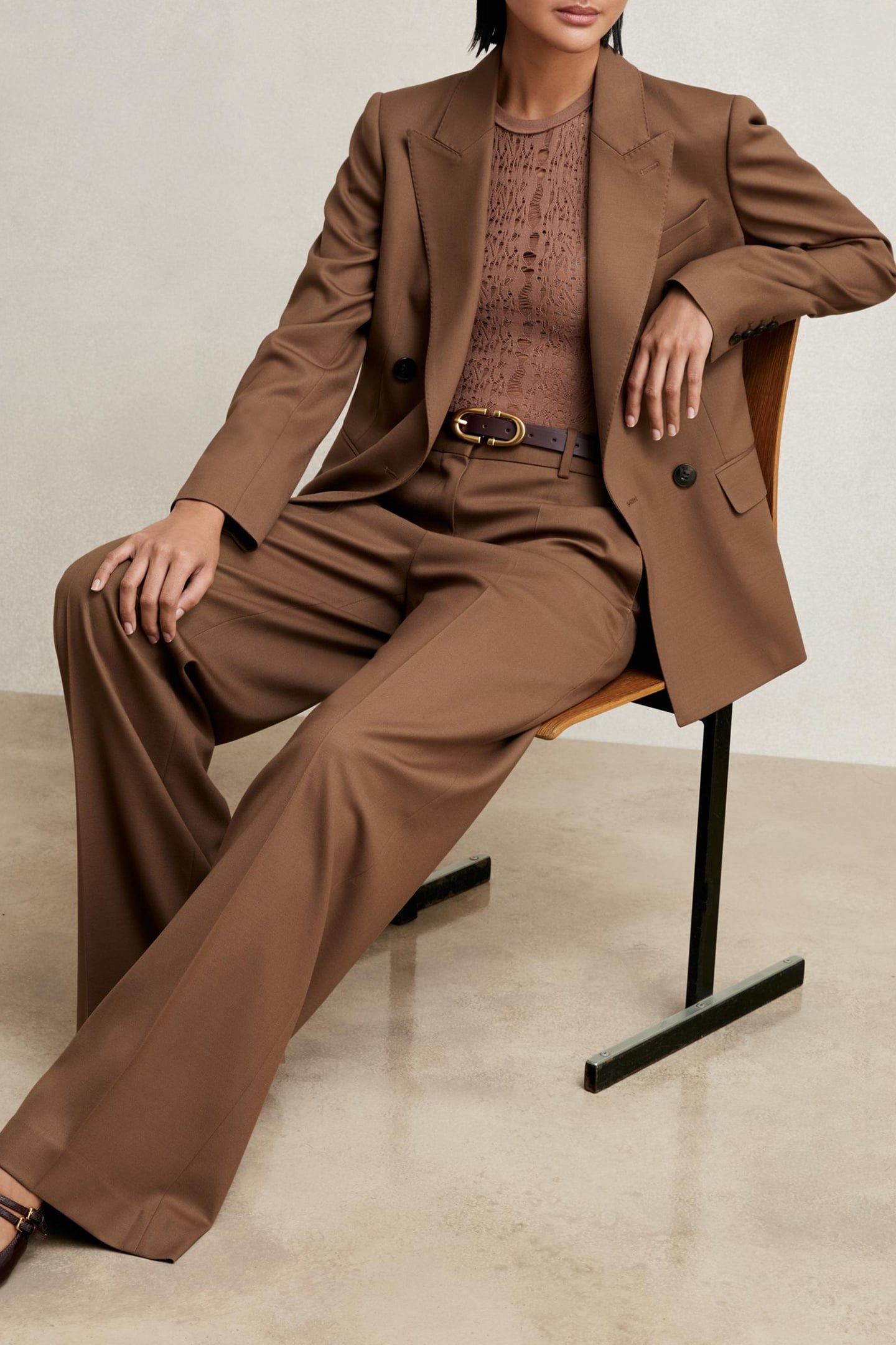 WIDE LEG TROUSER TAN 5