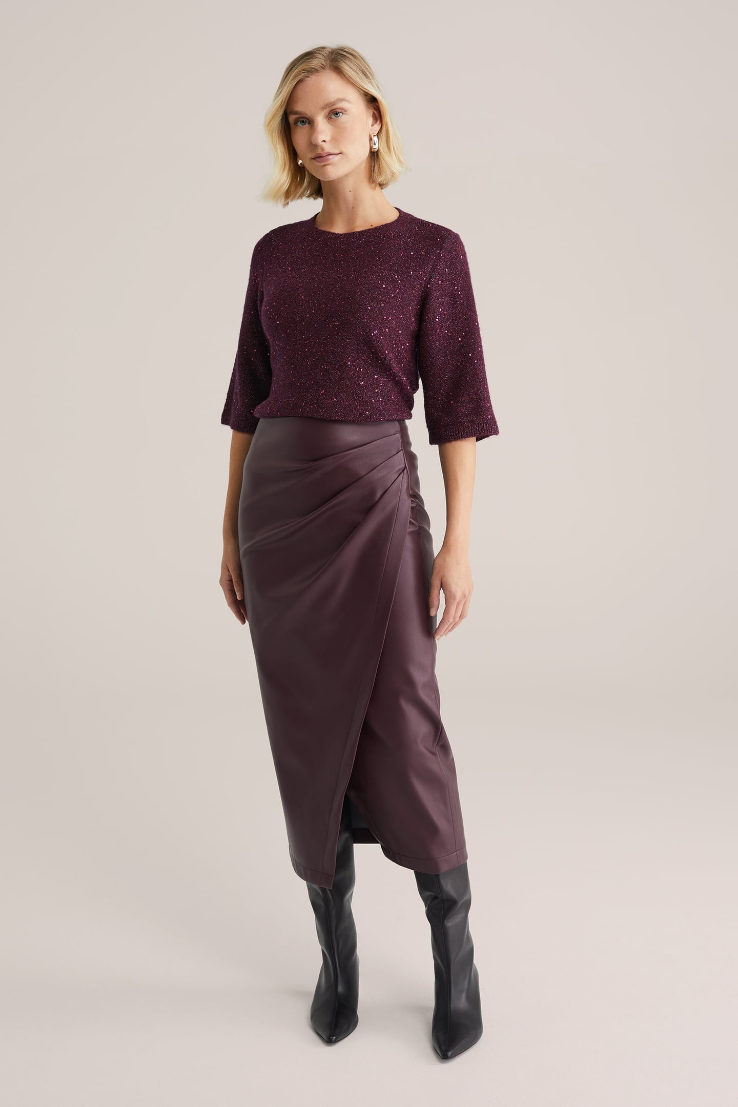 KNITTED PULLOVER AUBERGINE 3
