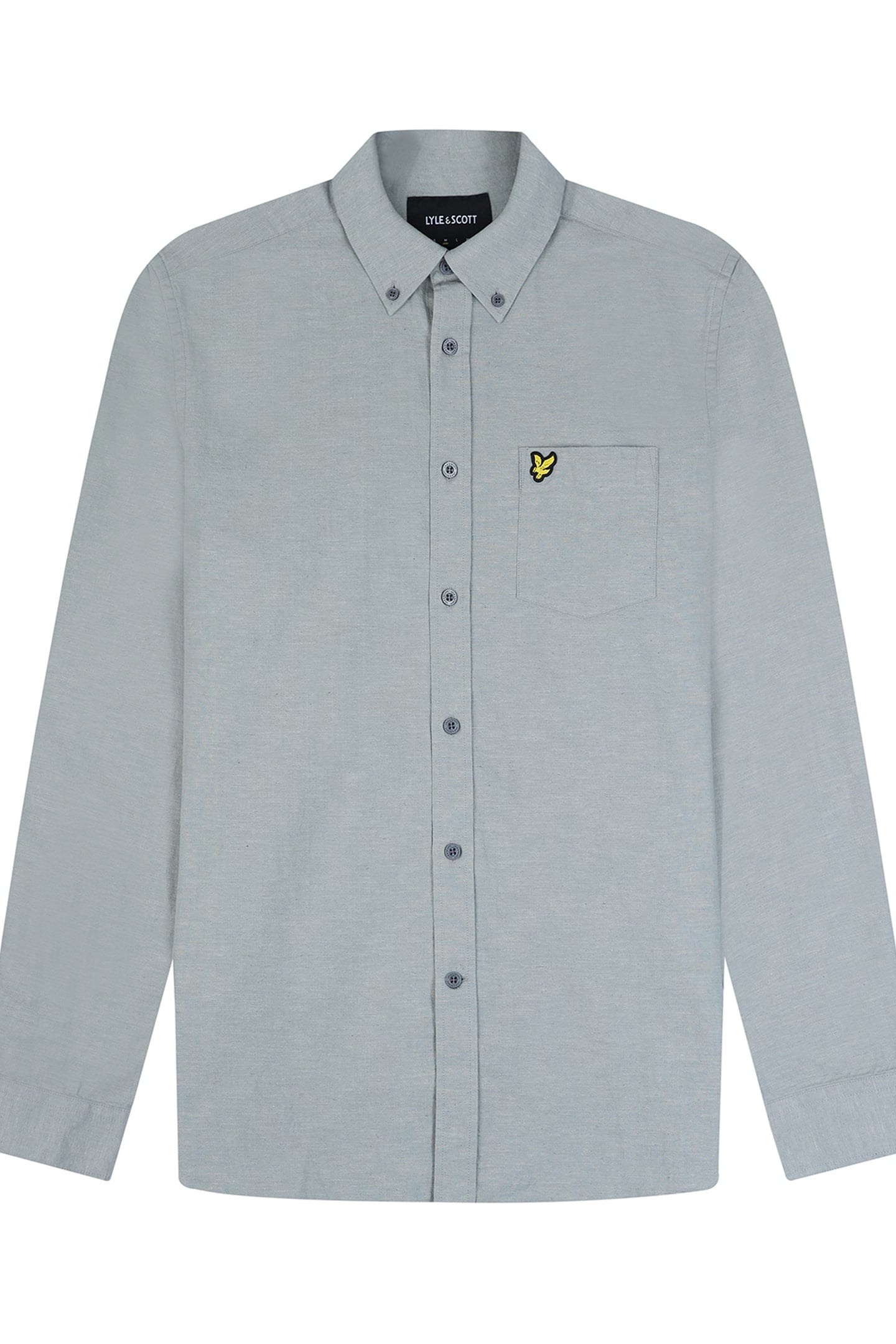 COTTON LINEN BUTTON DOWN SHIRT SLATE BLUE 4