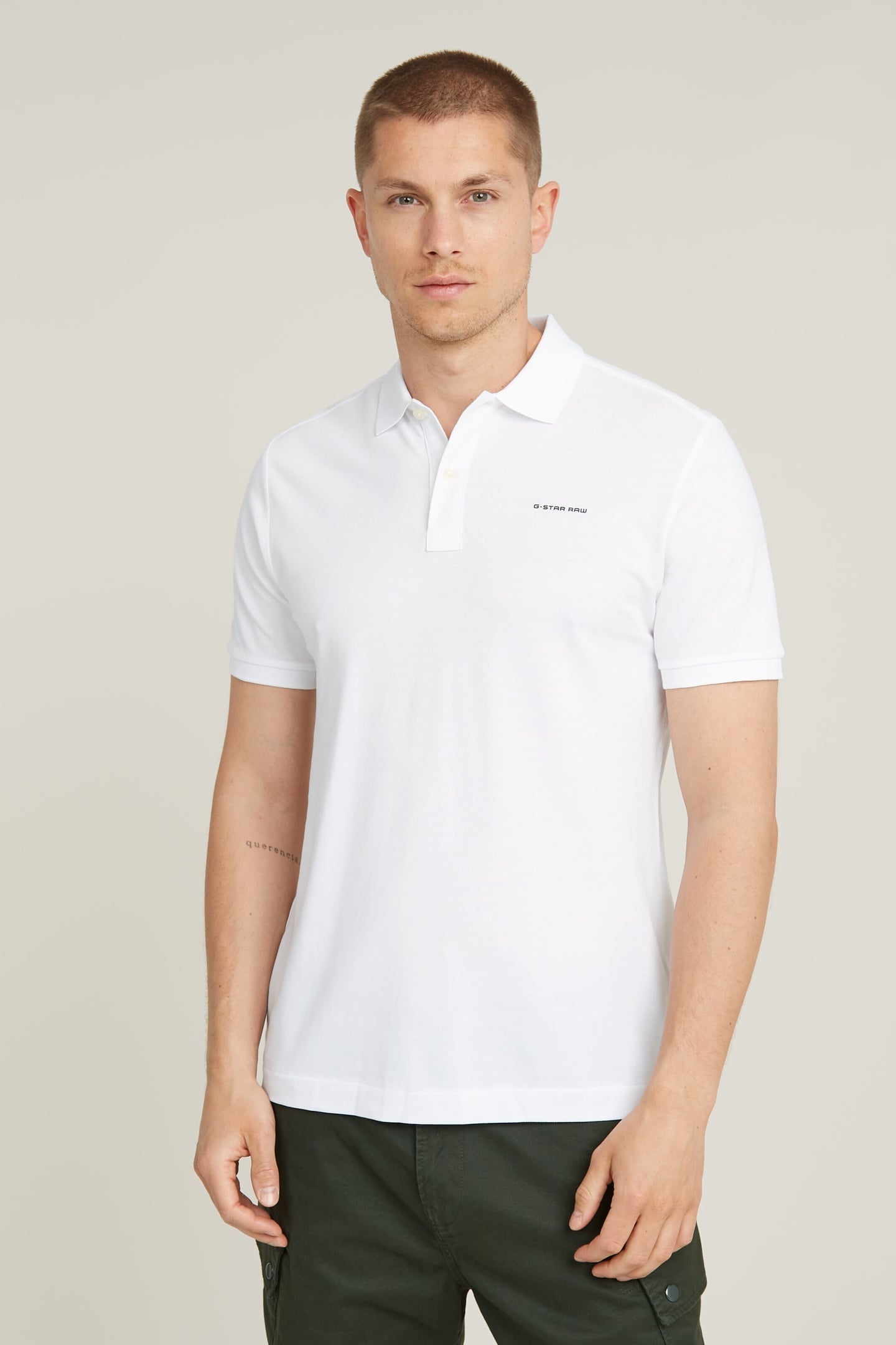 OLUV SLIM POLO S/S WHITE 2