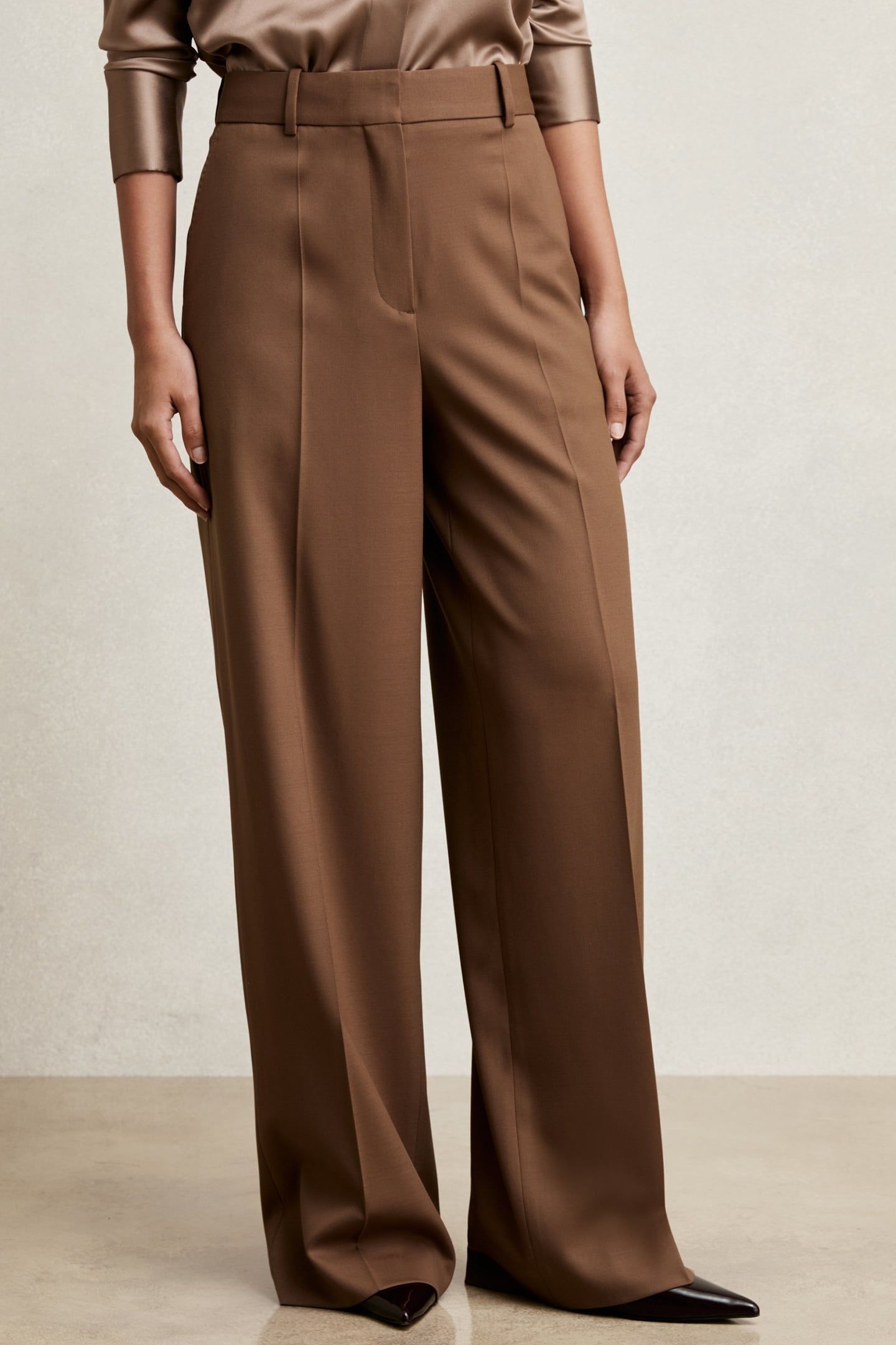 WIDE LEG TROUSER TAN 1