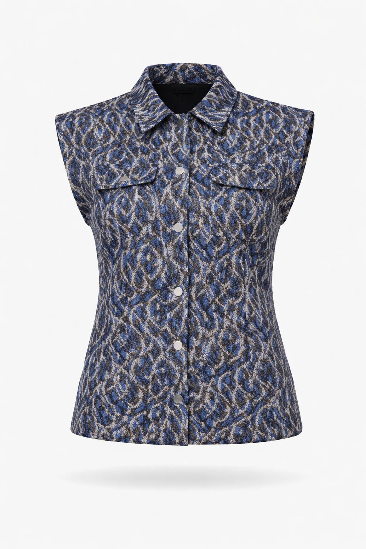GILET OFF-WHITE/BLUE 1