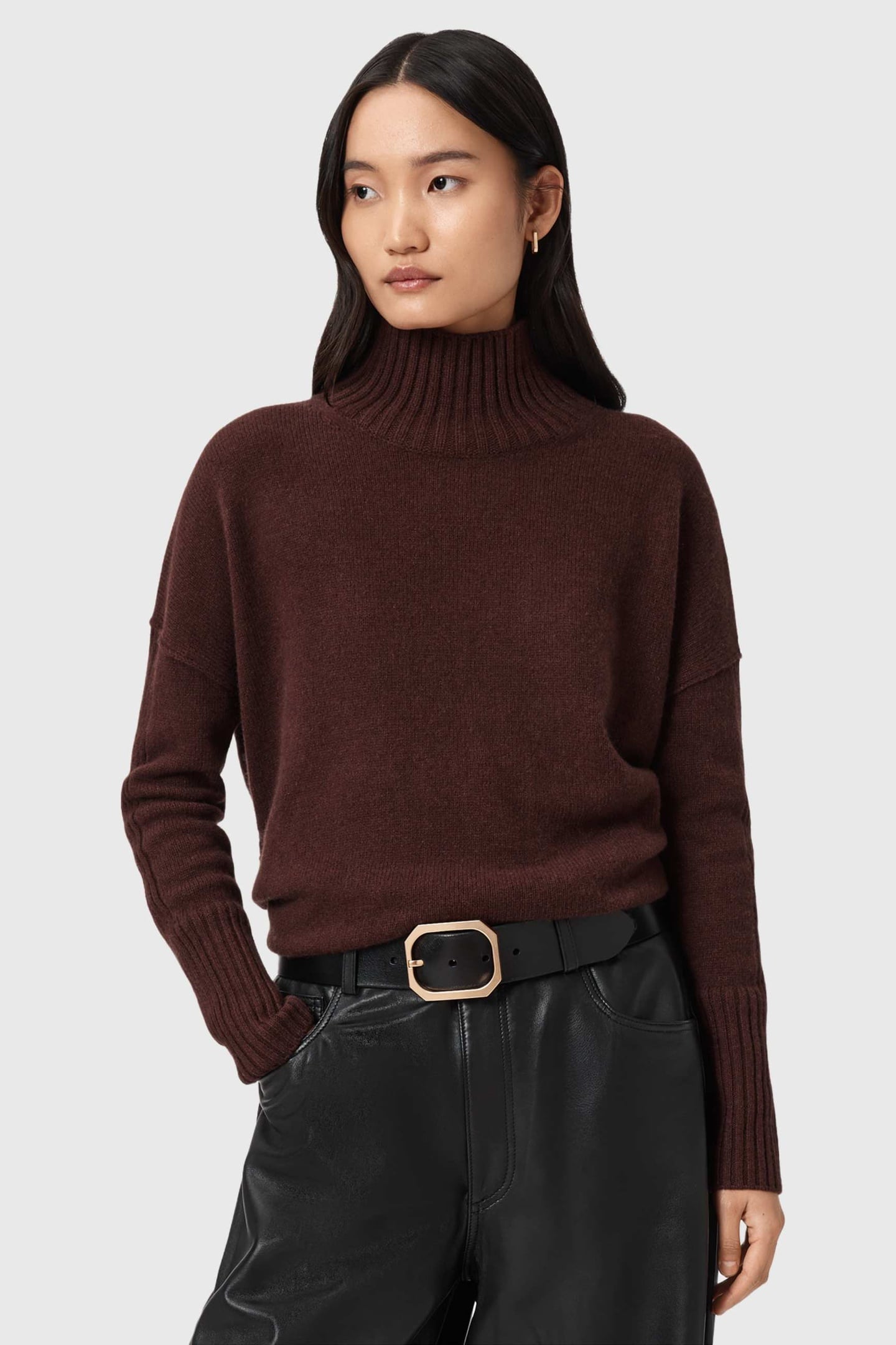 ESTER ROLL NECK BITTER BROWN 7