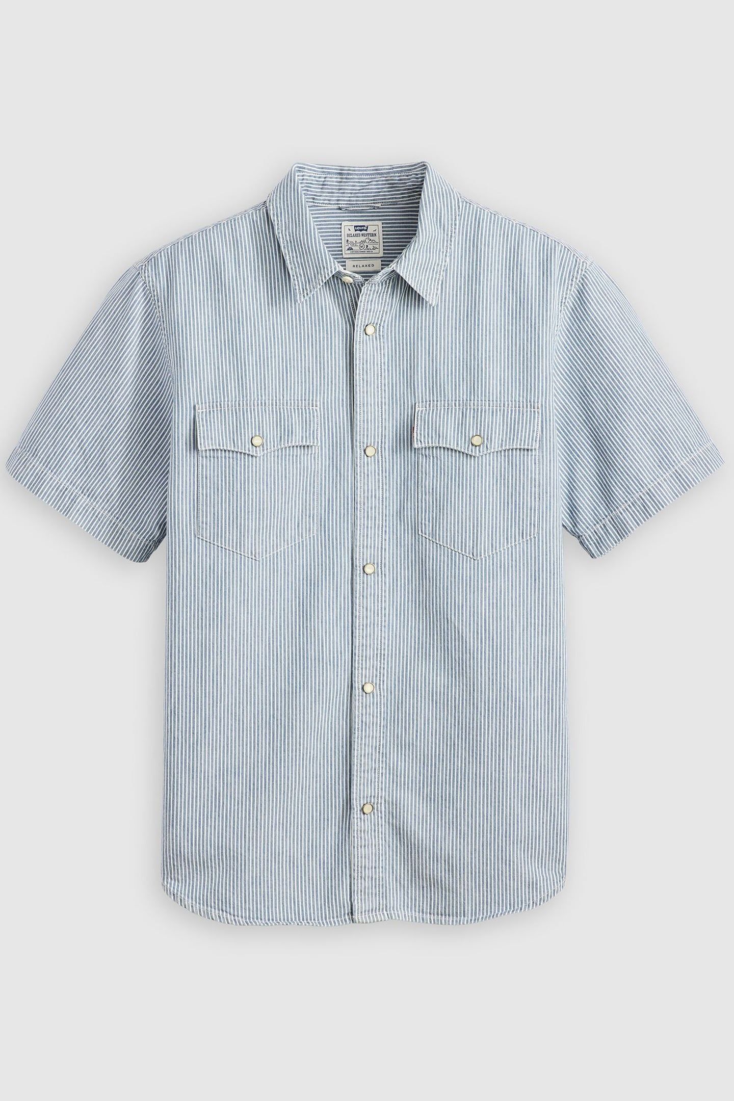 SHORT SLEEVE RELAXED WESTERN SHIRT BLUE 5