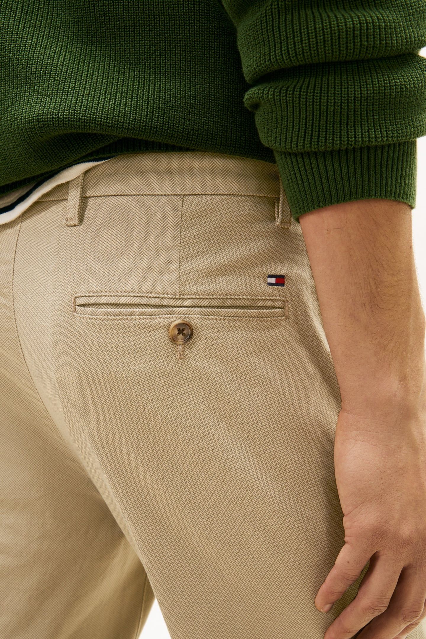 BLEECKER TEXTURED PRINT SLIM TROUSERS BATIQUE KHAKI 3