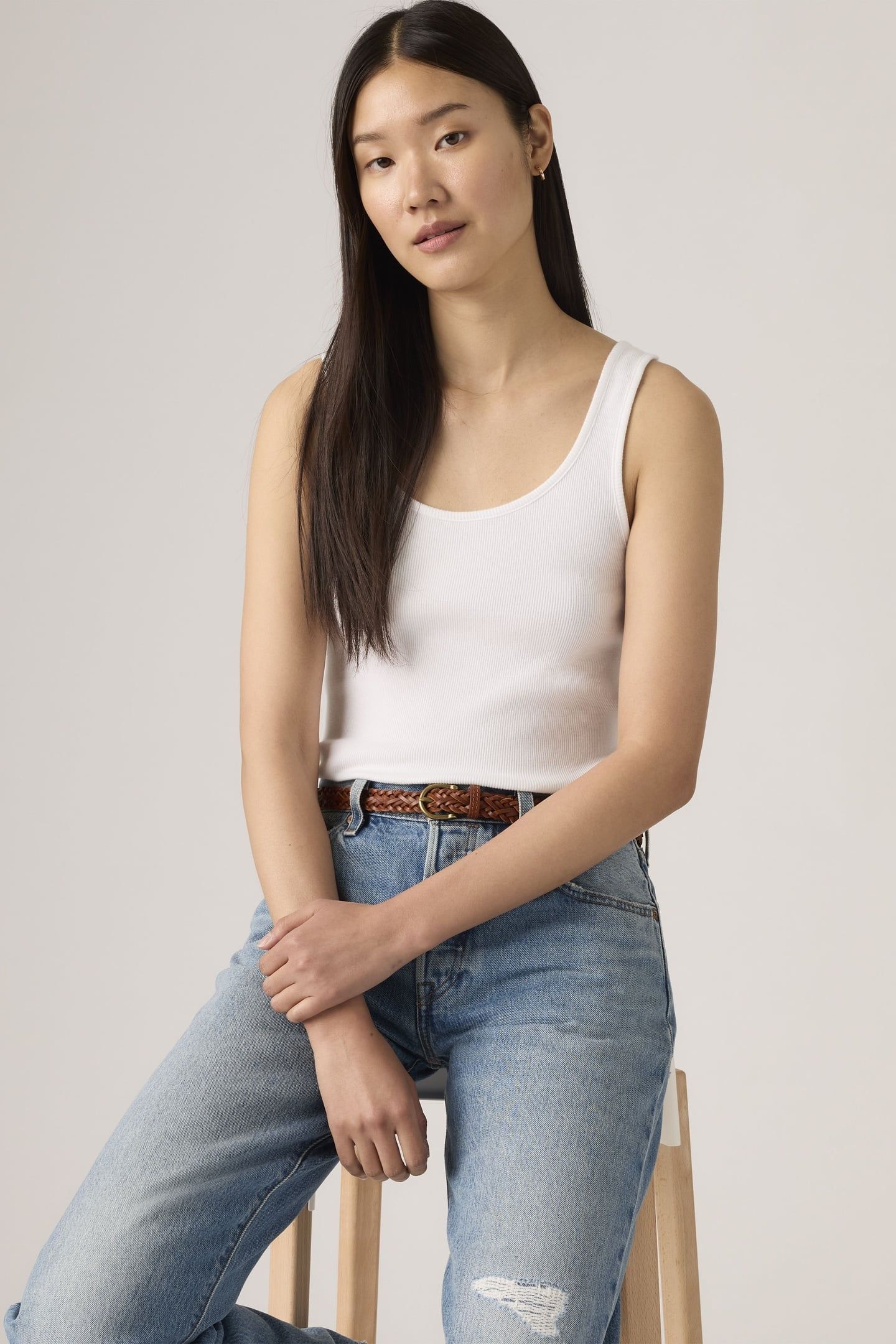 ESSENTIAL RIB TANK TOP WHITE 2