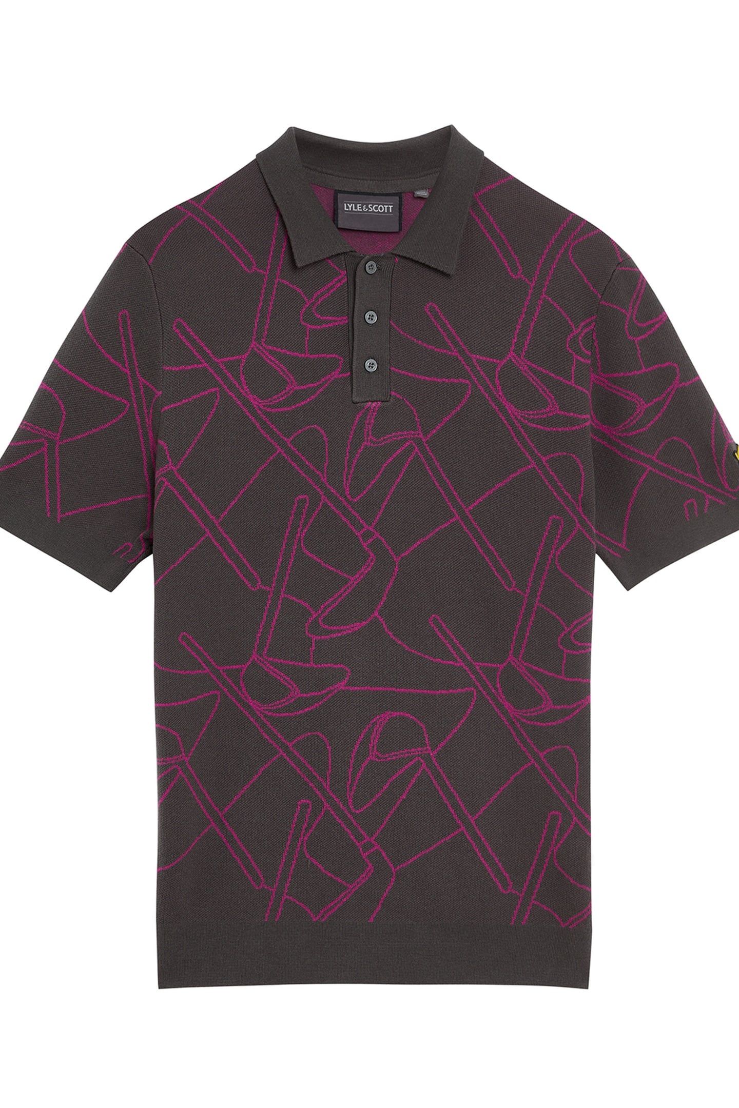 GOLF OUTLINE KNITTED POLO GRANITE/CLARET PURPLE 4