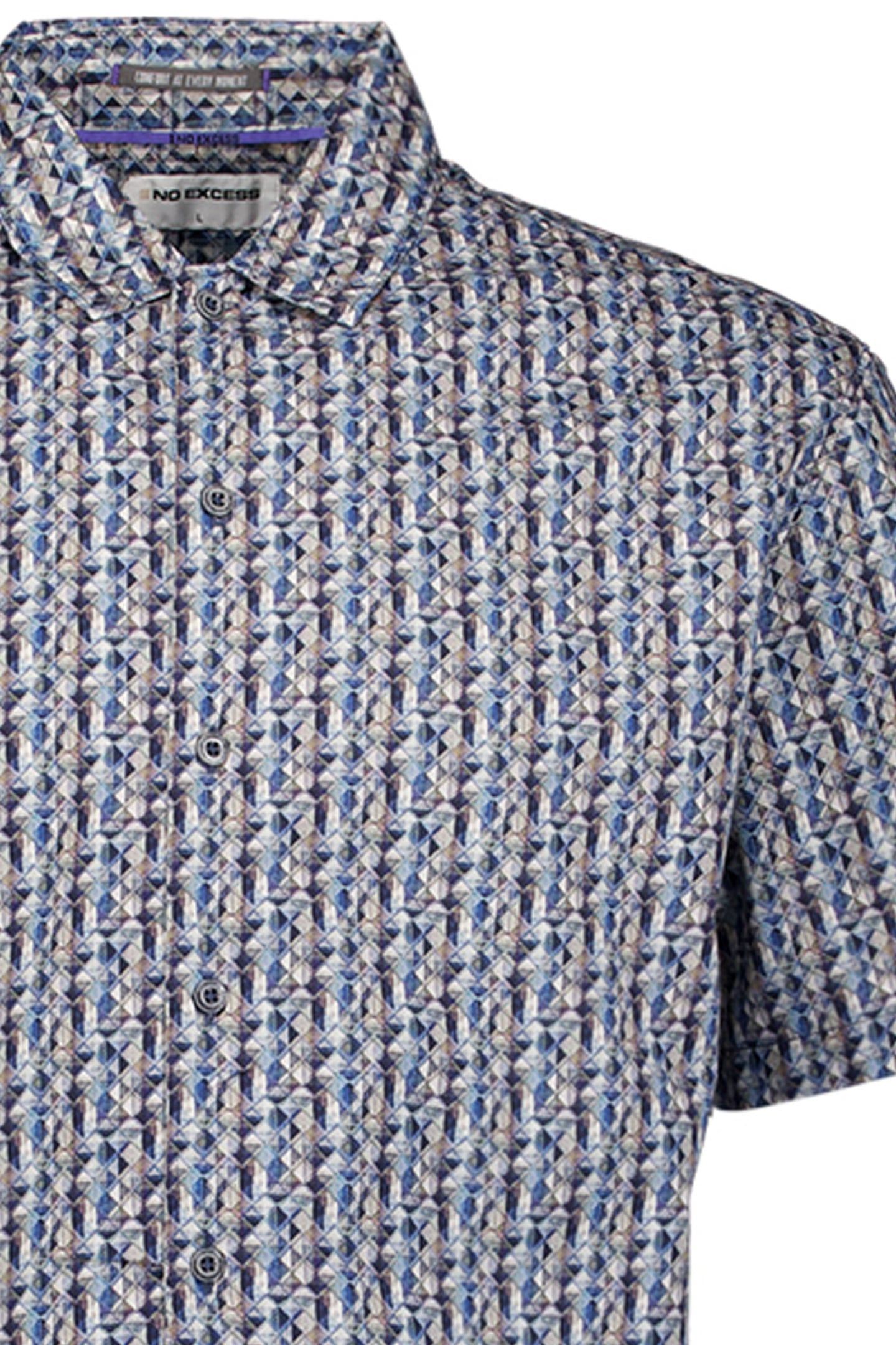 SHIRT SHORT SLEEVE ALLOVER PRINTED BLUE 2