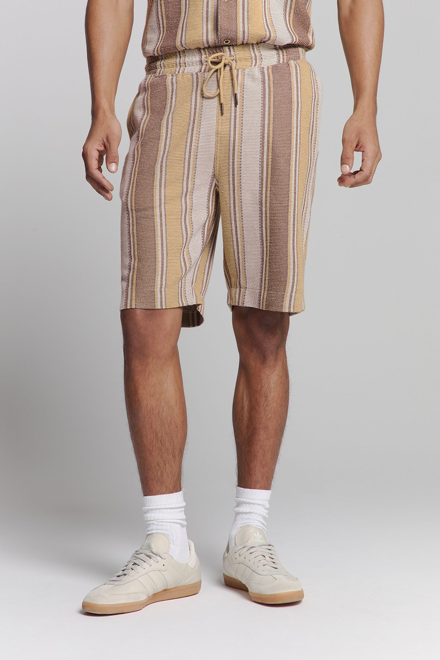 SHORT JERSEY MULTI COLOUR VERTICAL STRIPES YELLOW 1