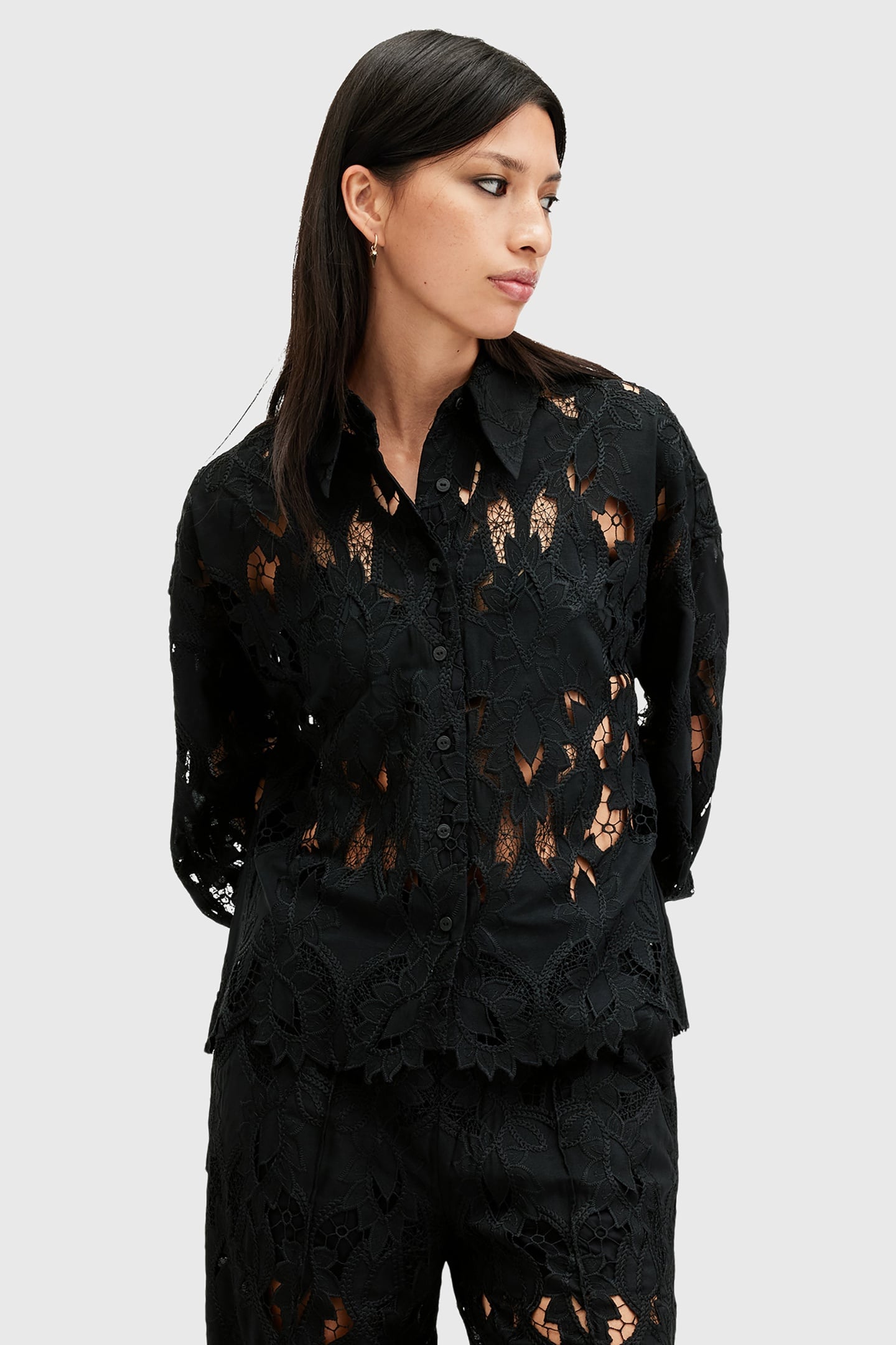 CHARLI EMB LS SHIRT BLACK 5