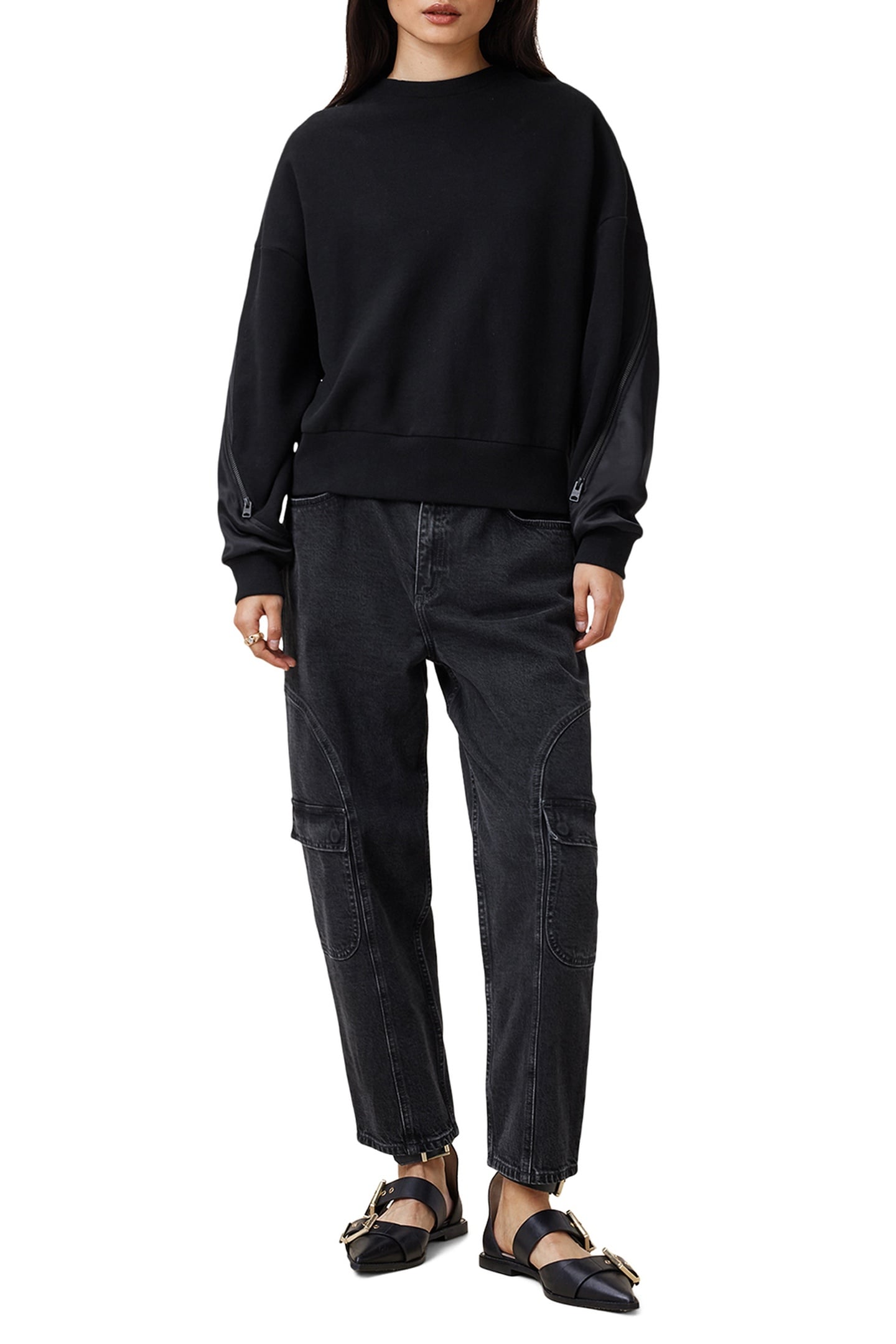 PEGGY ZIP SWEATSHIRT BLACK 1