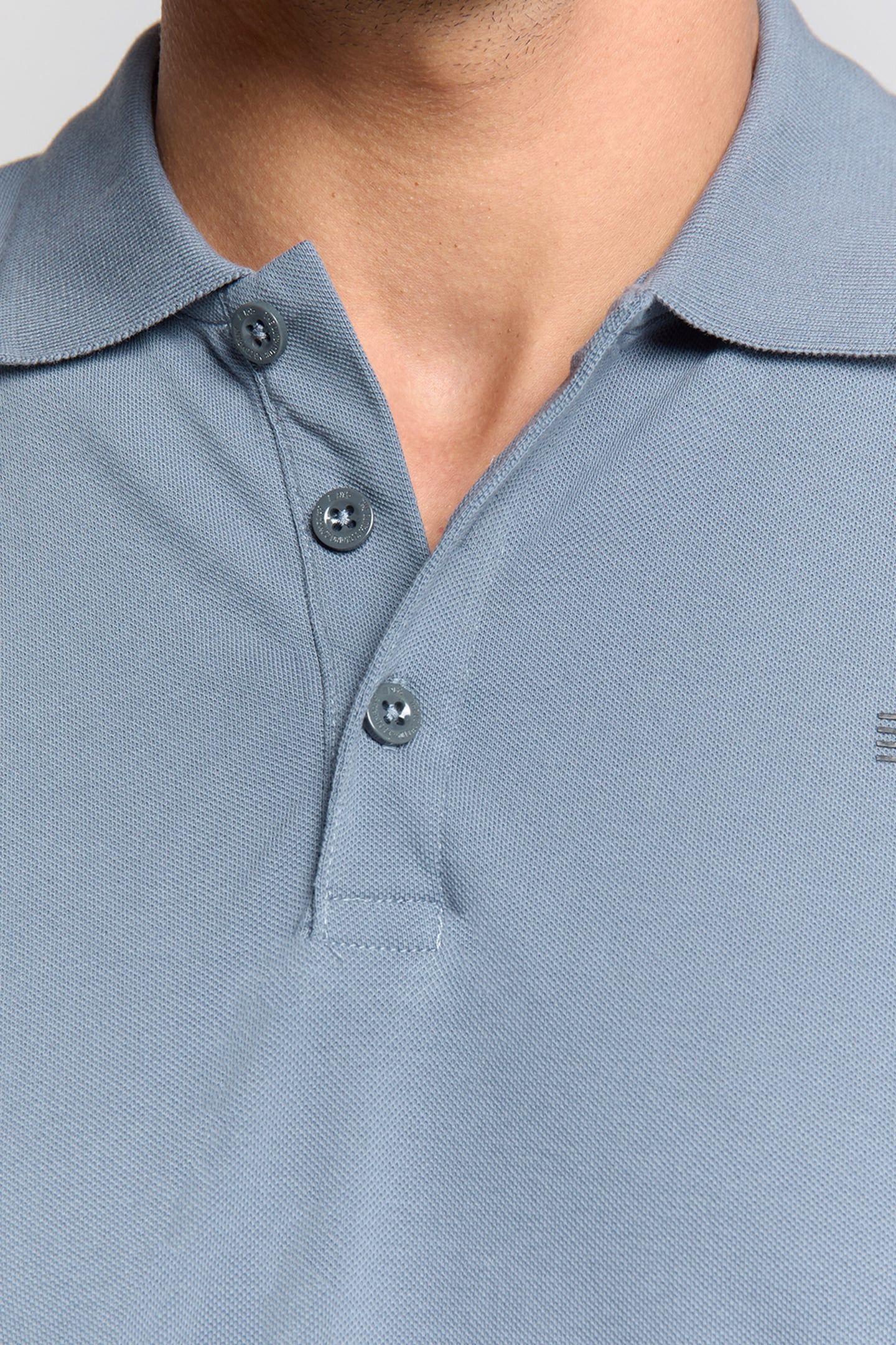 POLO PIQUE SOLID STRETCH WASHED BLUE 8