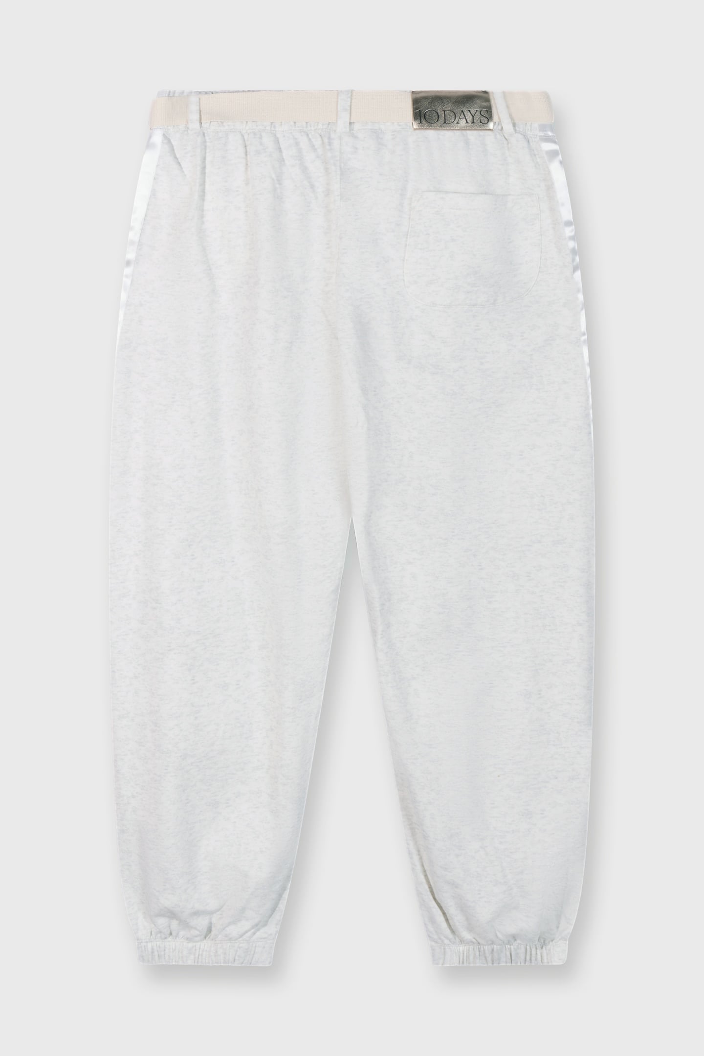BELTED BAR JOGGER FLEECE WHITE MELEE 2