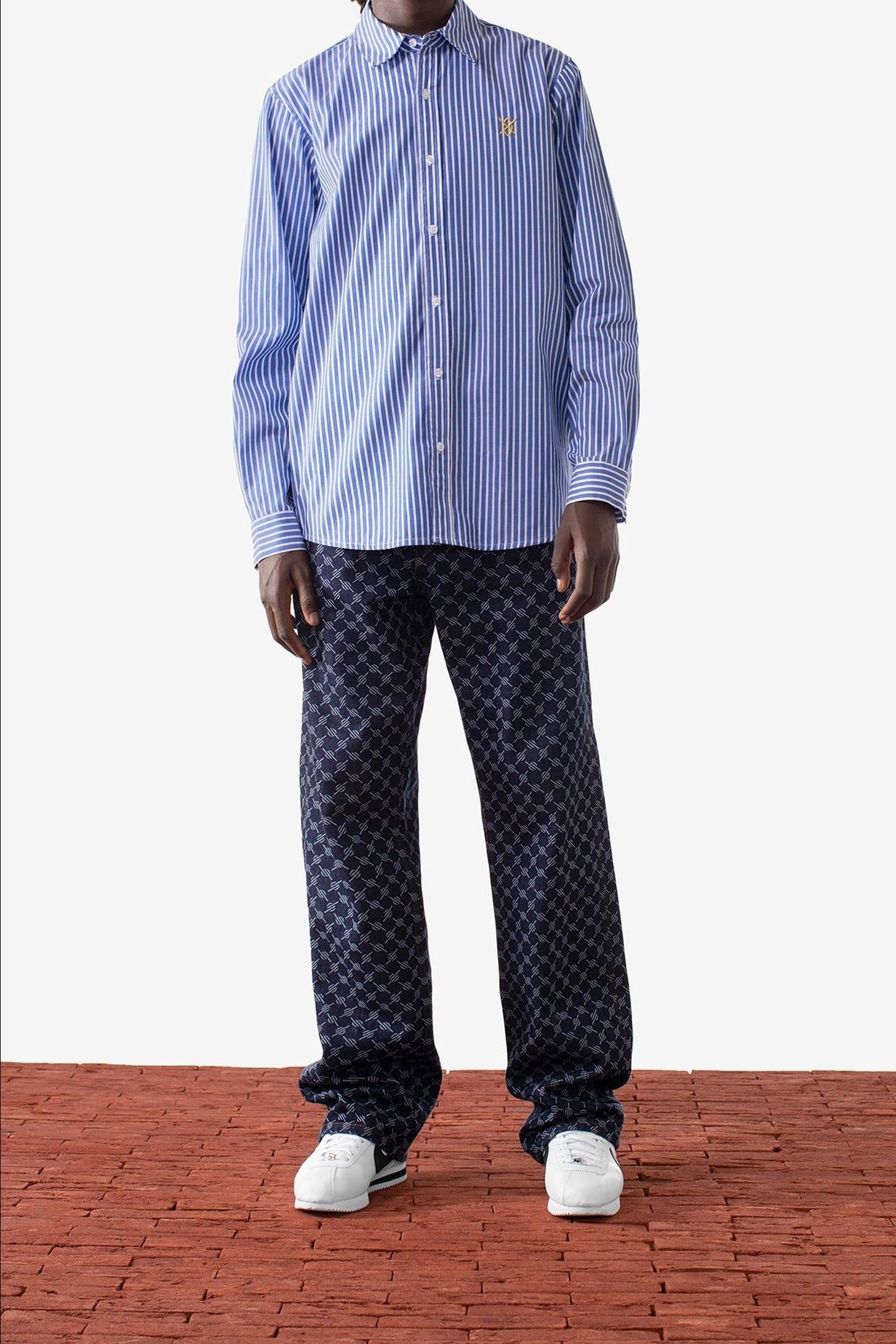 MAMBO LONG SLEEVE SHIRT WHITE/BLUE 1