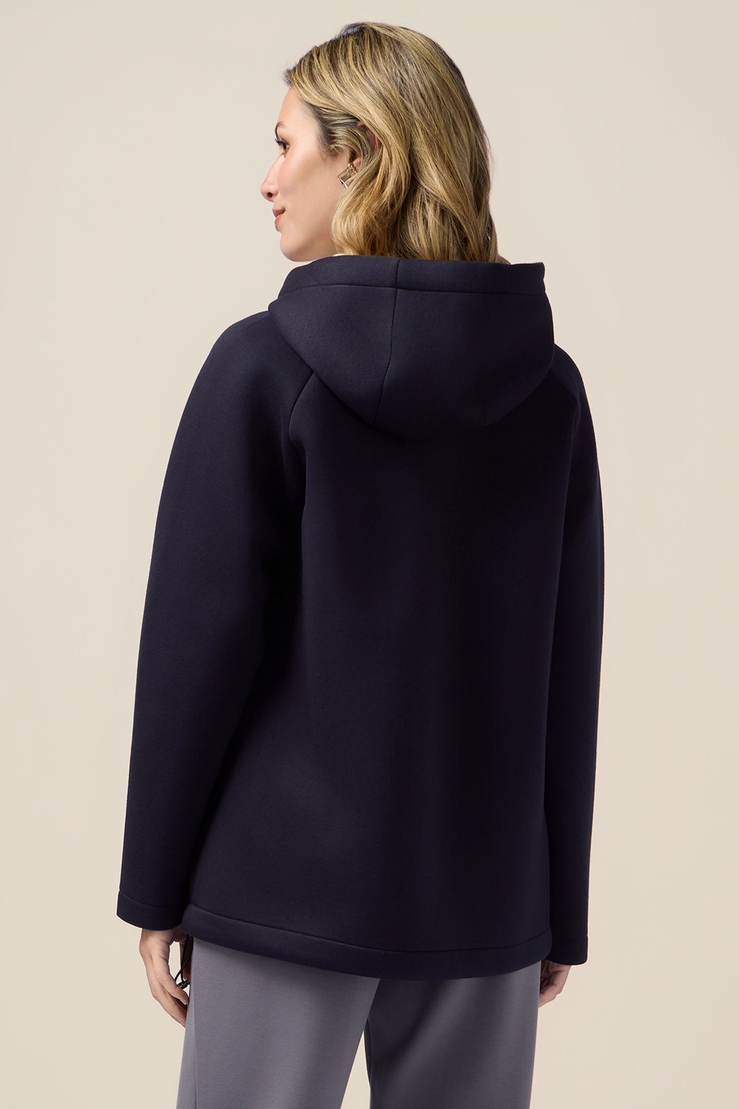 SWEATSHIRT JACKET IN SCUBA FABRIC BLUE 5