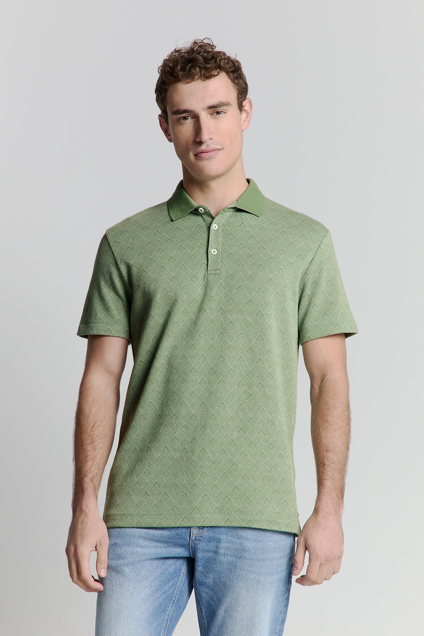 POLO 2 COLOURED JACQUARD GREEN 1