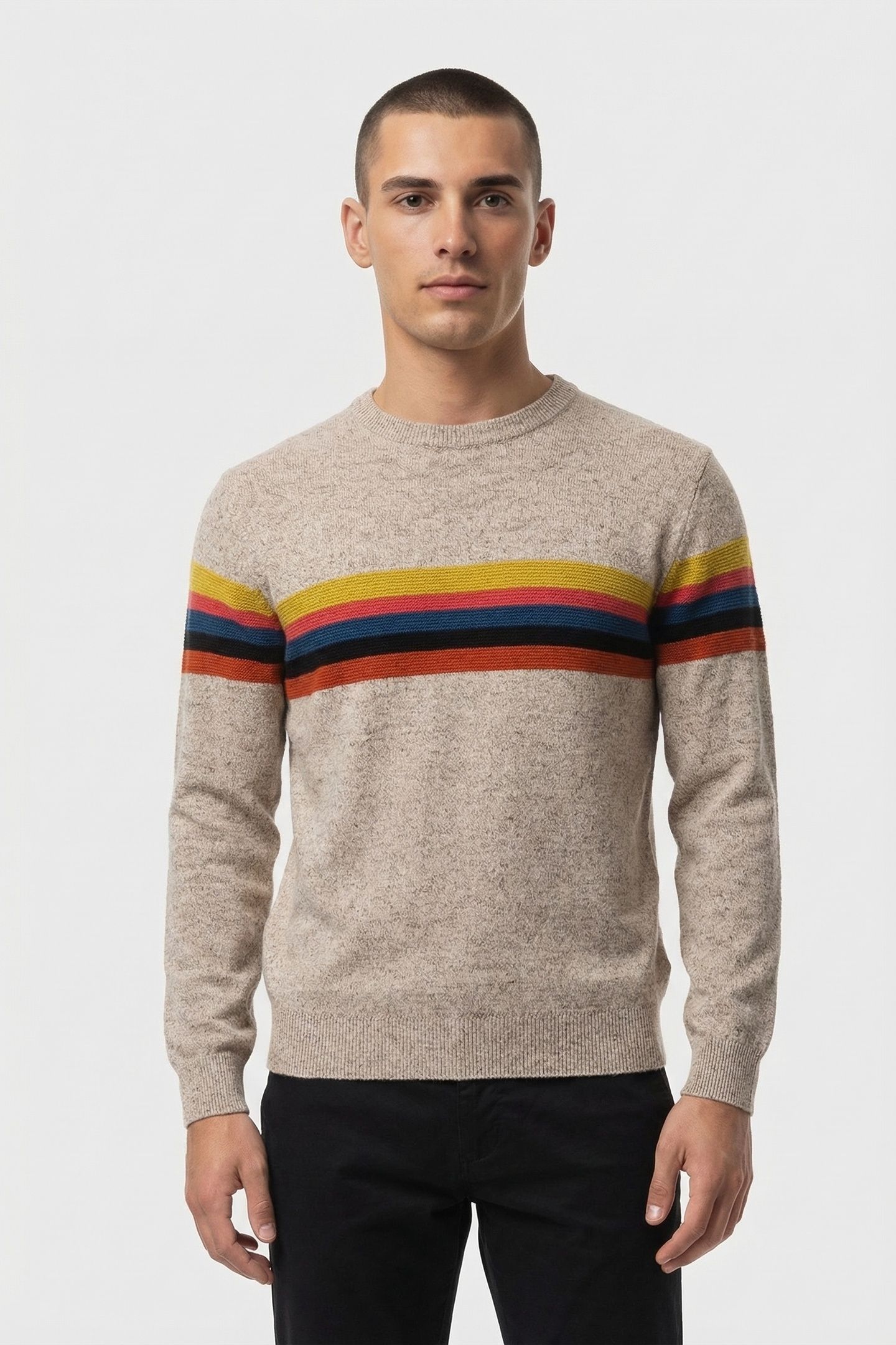 SWEATER CREW NECK LIGHT BEIGE 1