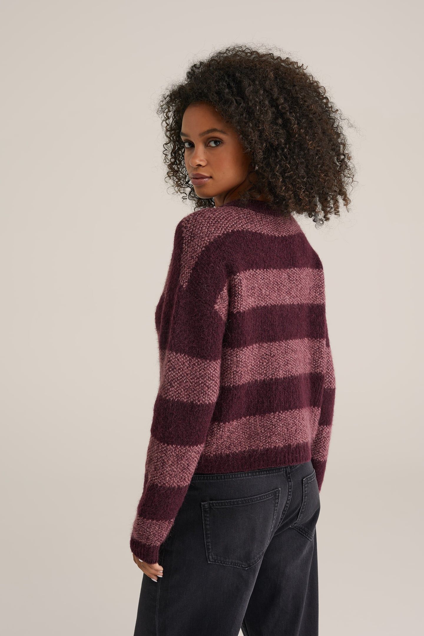 KNITTED CARDIGAN AUBERGINE 2
