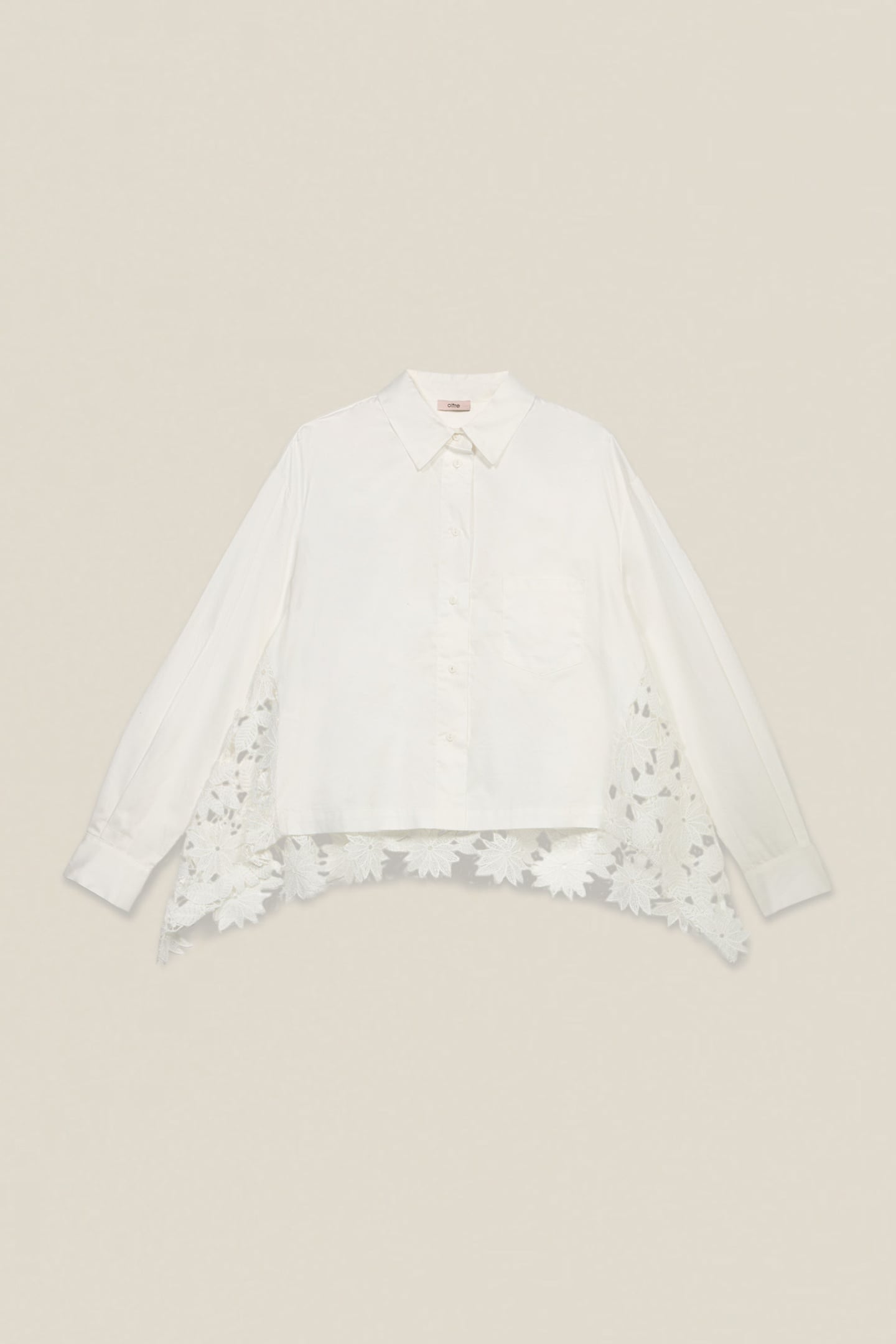 BOXY SHIRT WITH LACE BACK WHITE 4