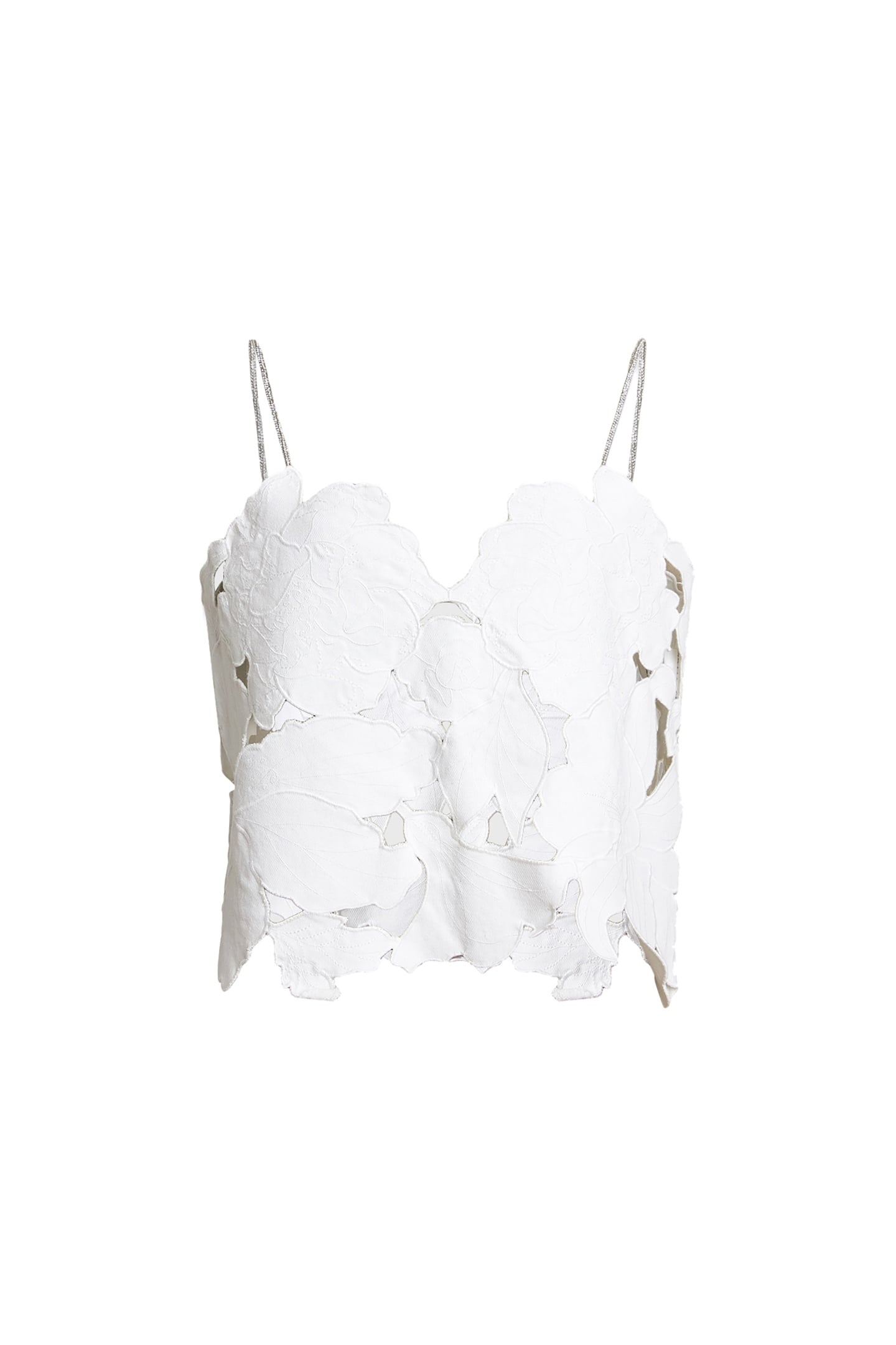 FLORA EMB TOP OFF WHITE 5