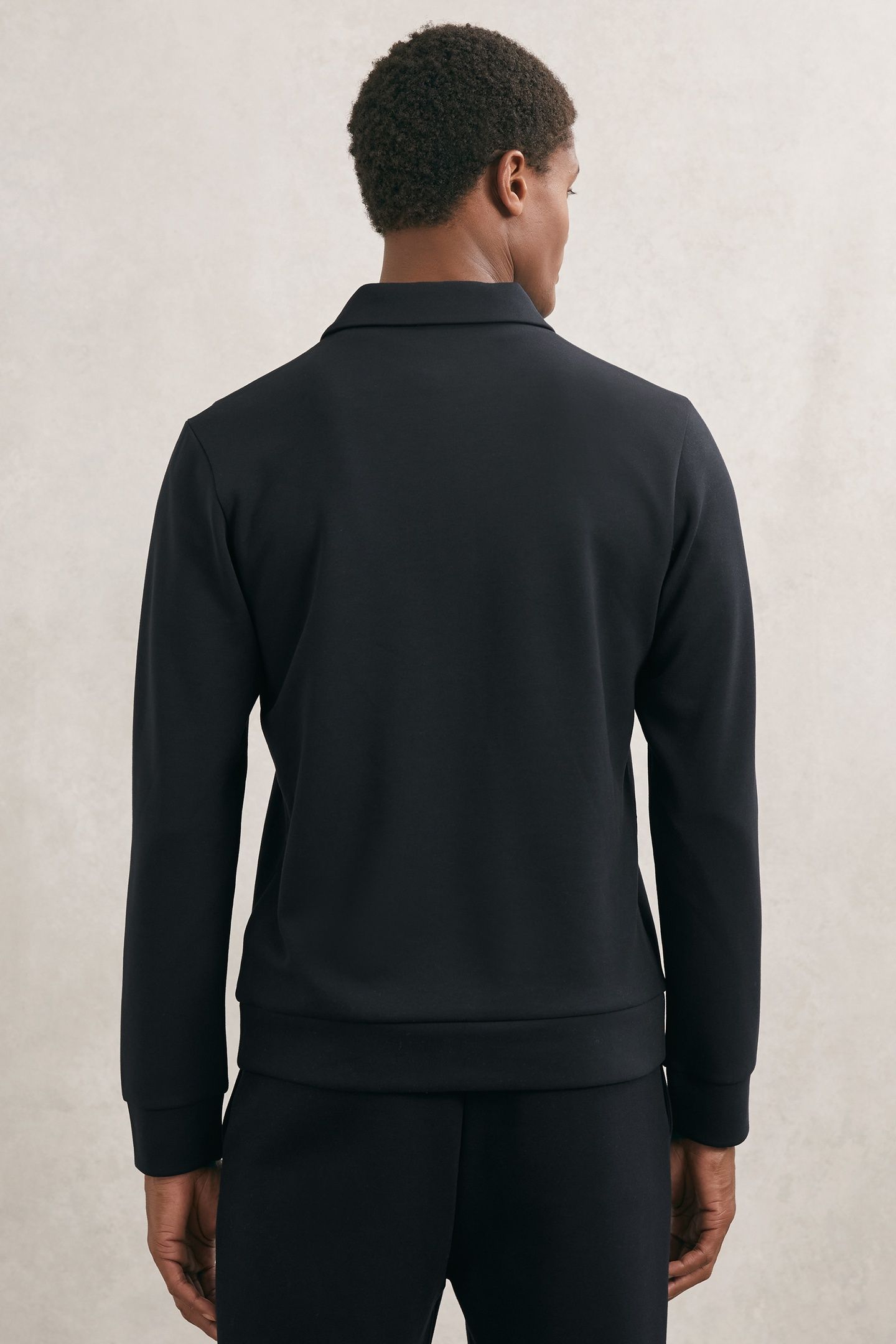 LS INTERLOCK HALF ZIP POLO NAVY BLUE 3
