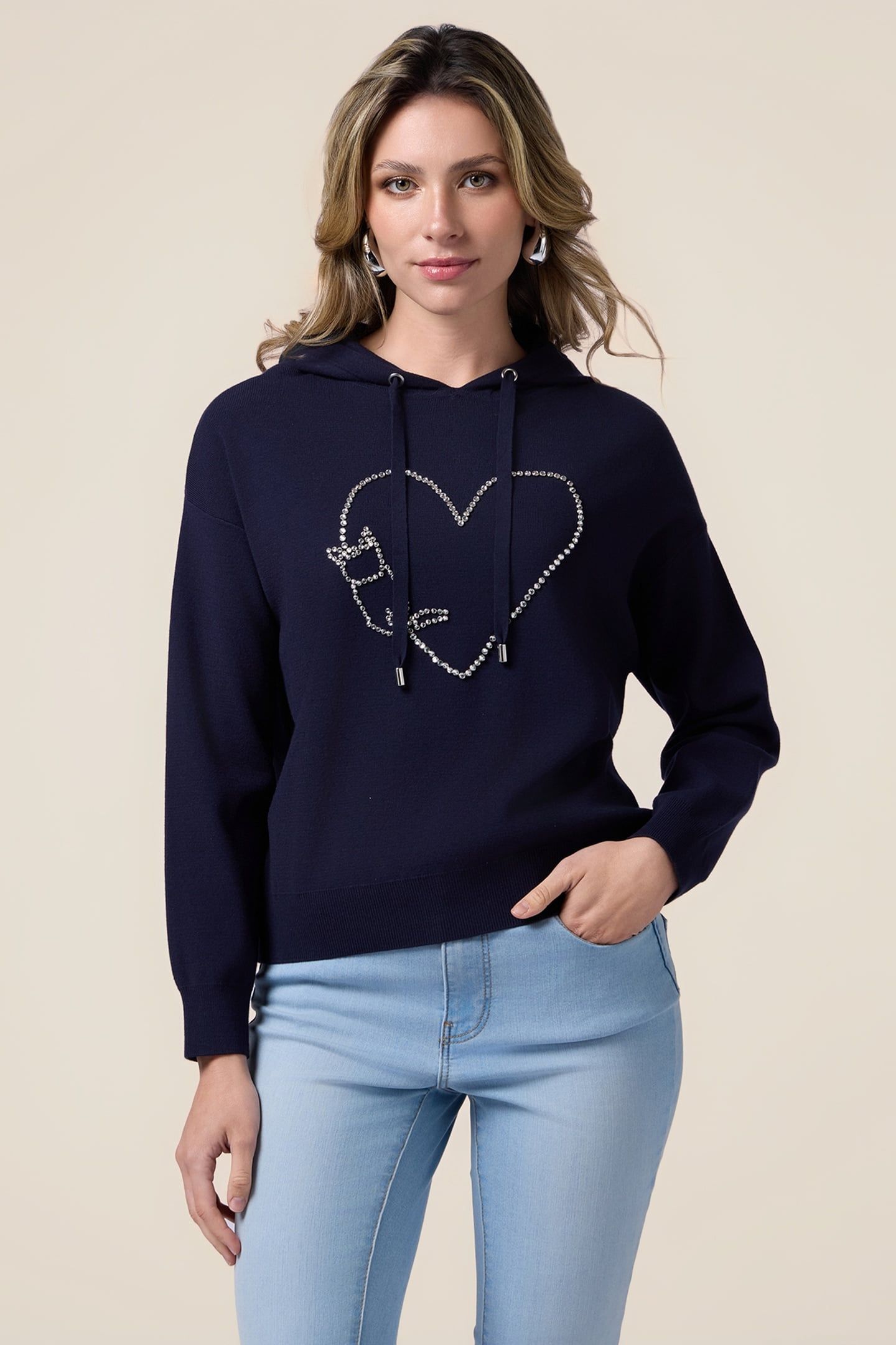KNITTED SWEATSHIRT WITH JEWEL EMBROIDERY BLUE 2