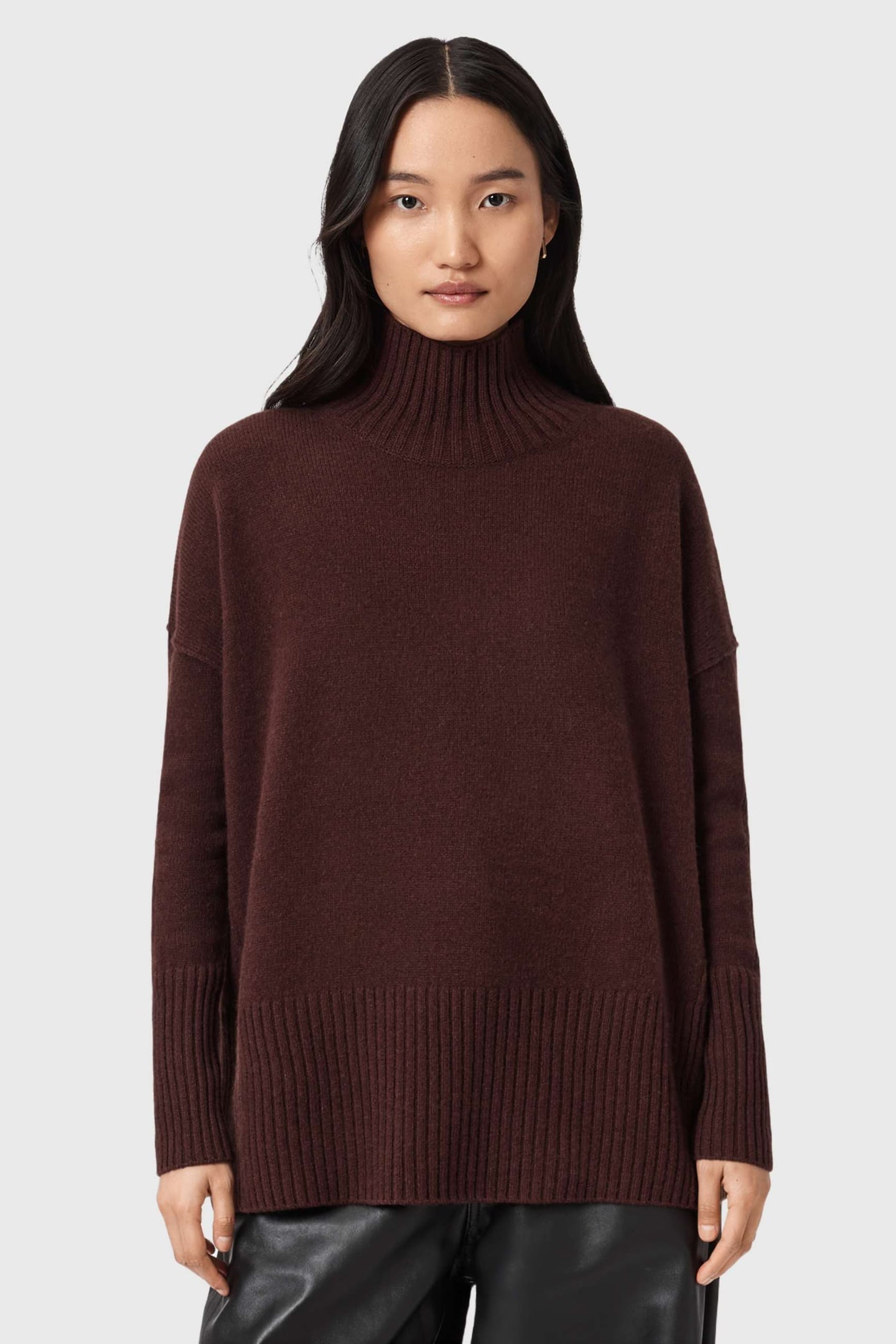 ESTER ROLL NECK BITTER BROWN 1