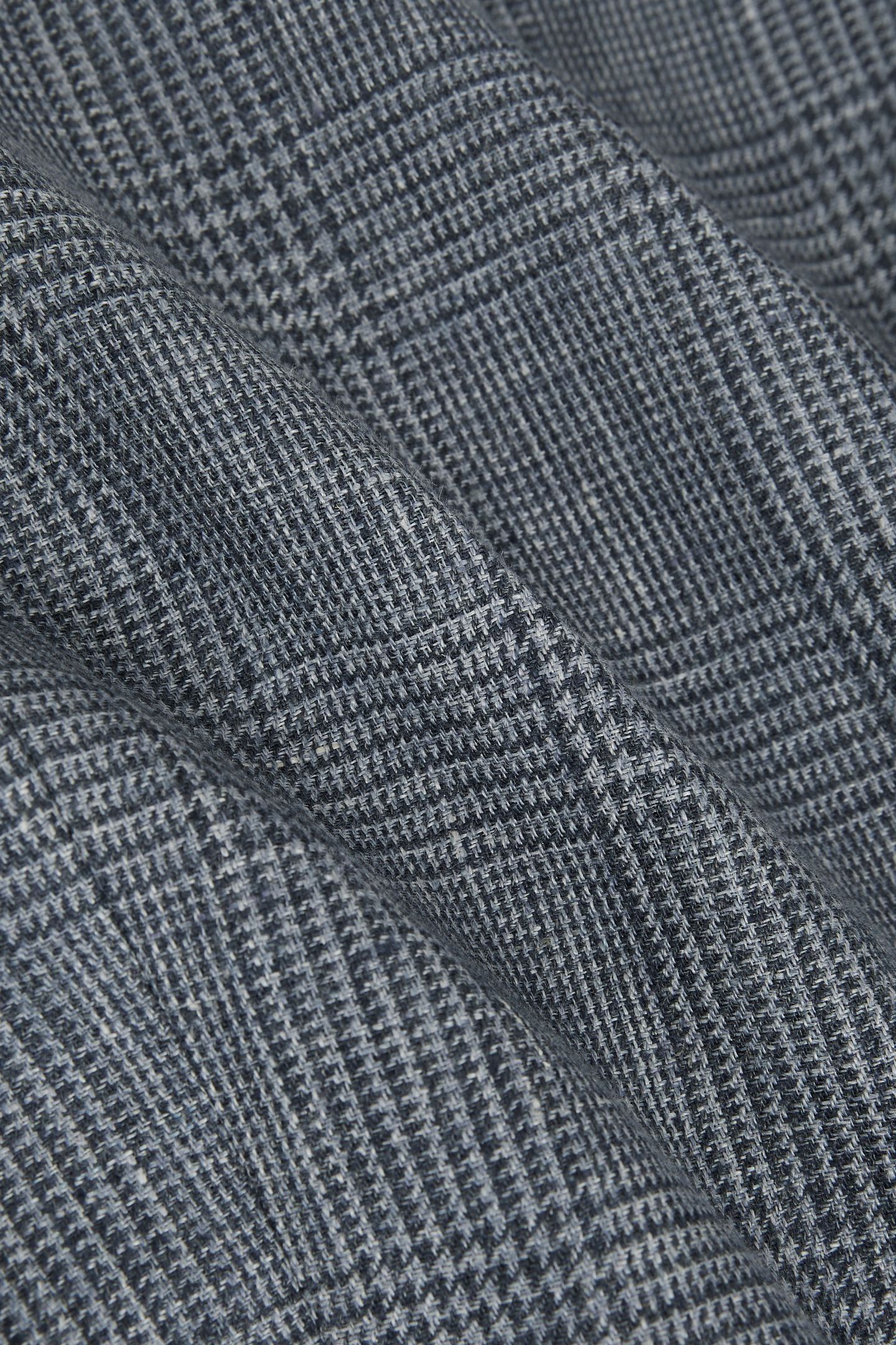 SB 2B NOTCH PRINCE OF WALES CHECK LINEN BLAZER SOFT BLUE 8