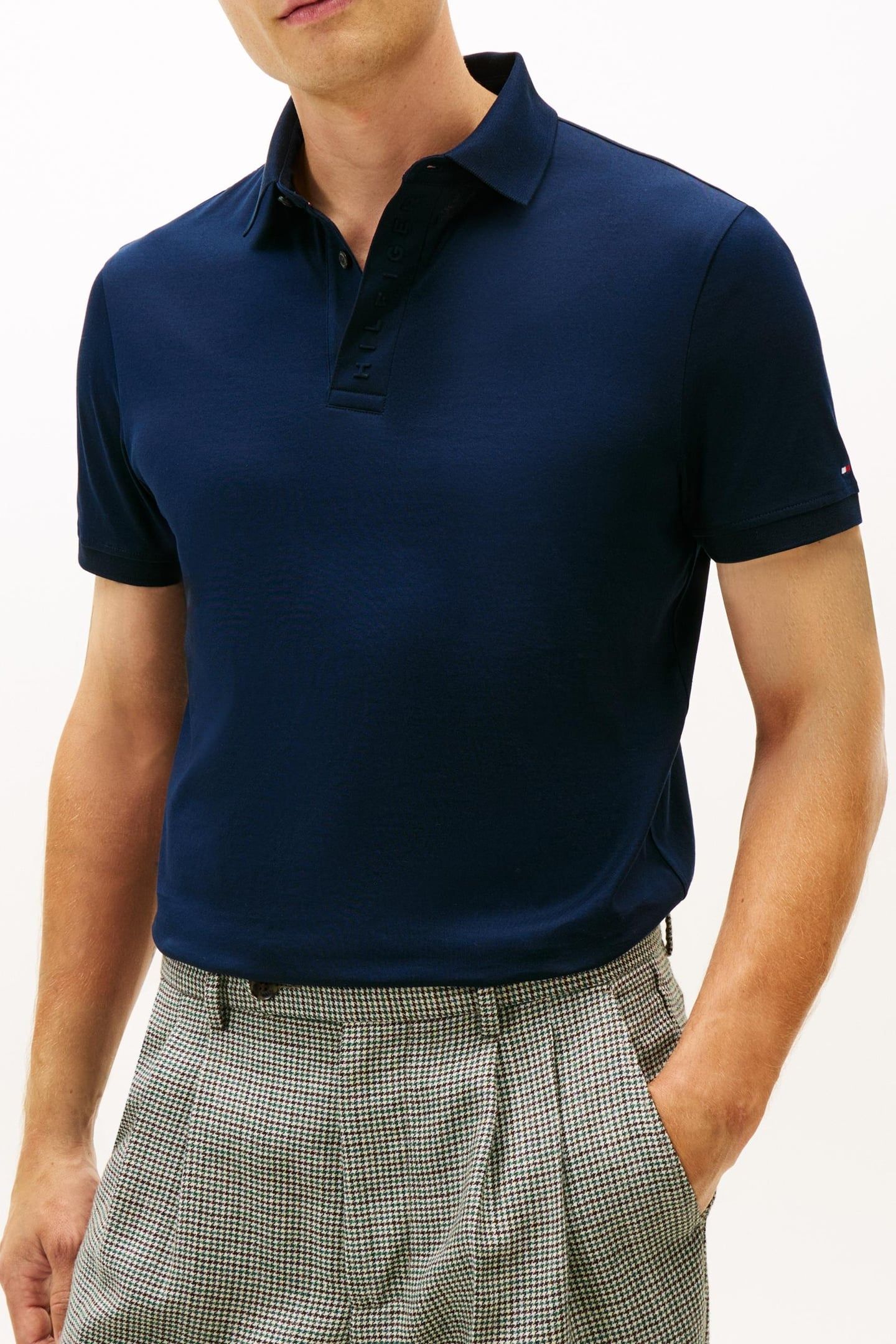 HIDDEN PLACKET DETAIL POLO DARK NIGHT NAVY 1