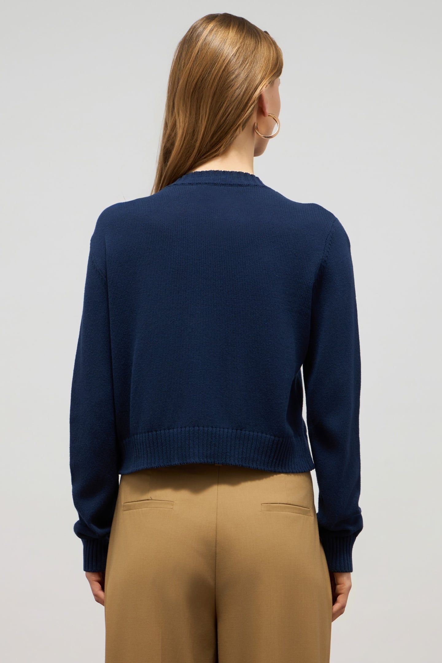 COTTON BLEND CARDIGAN WITH JEWEL DETAILS BLUE 2