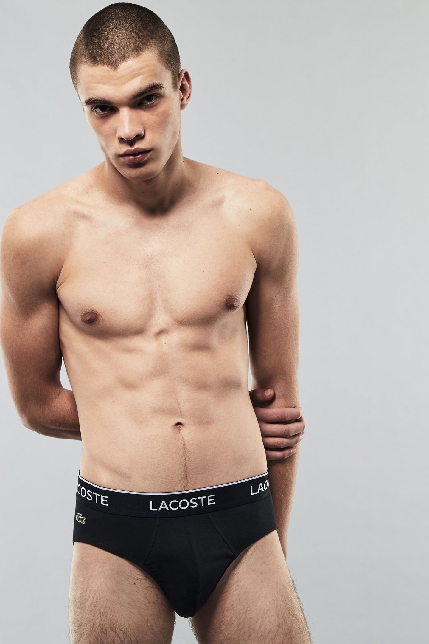 BRIEFS MEN BLACK/WHITE-SILVER CHINE 7