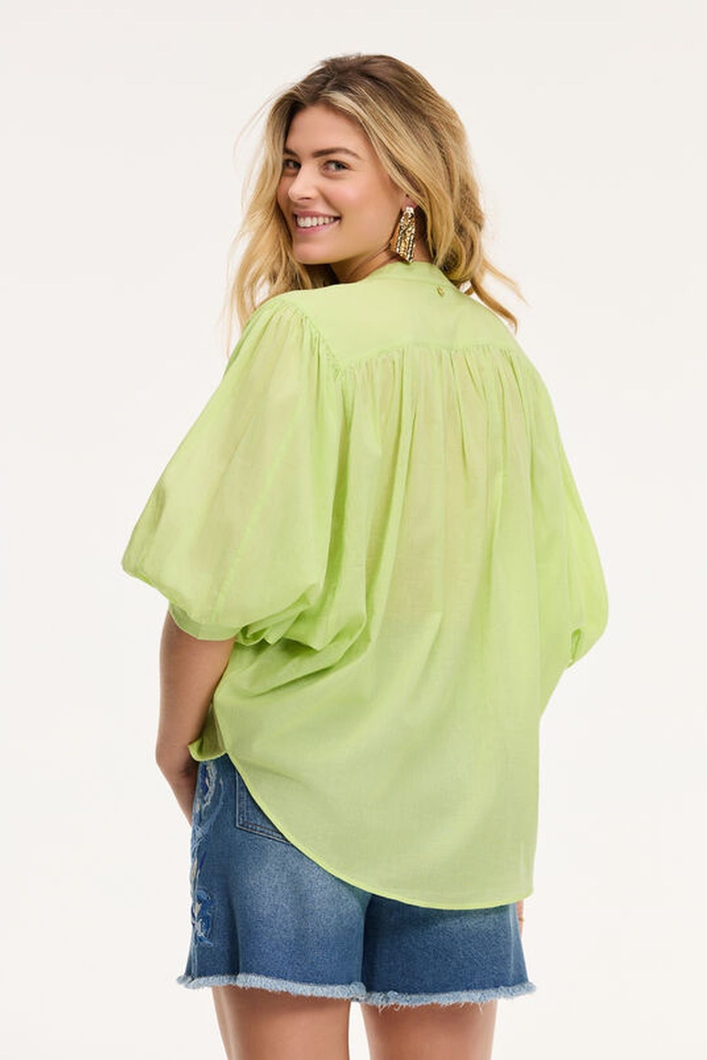 EVELYN BLOUSE LIME GREEN 3