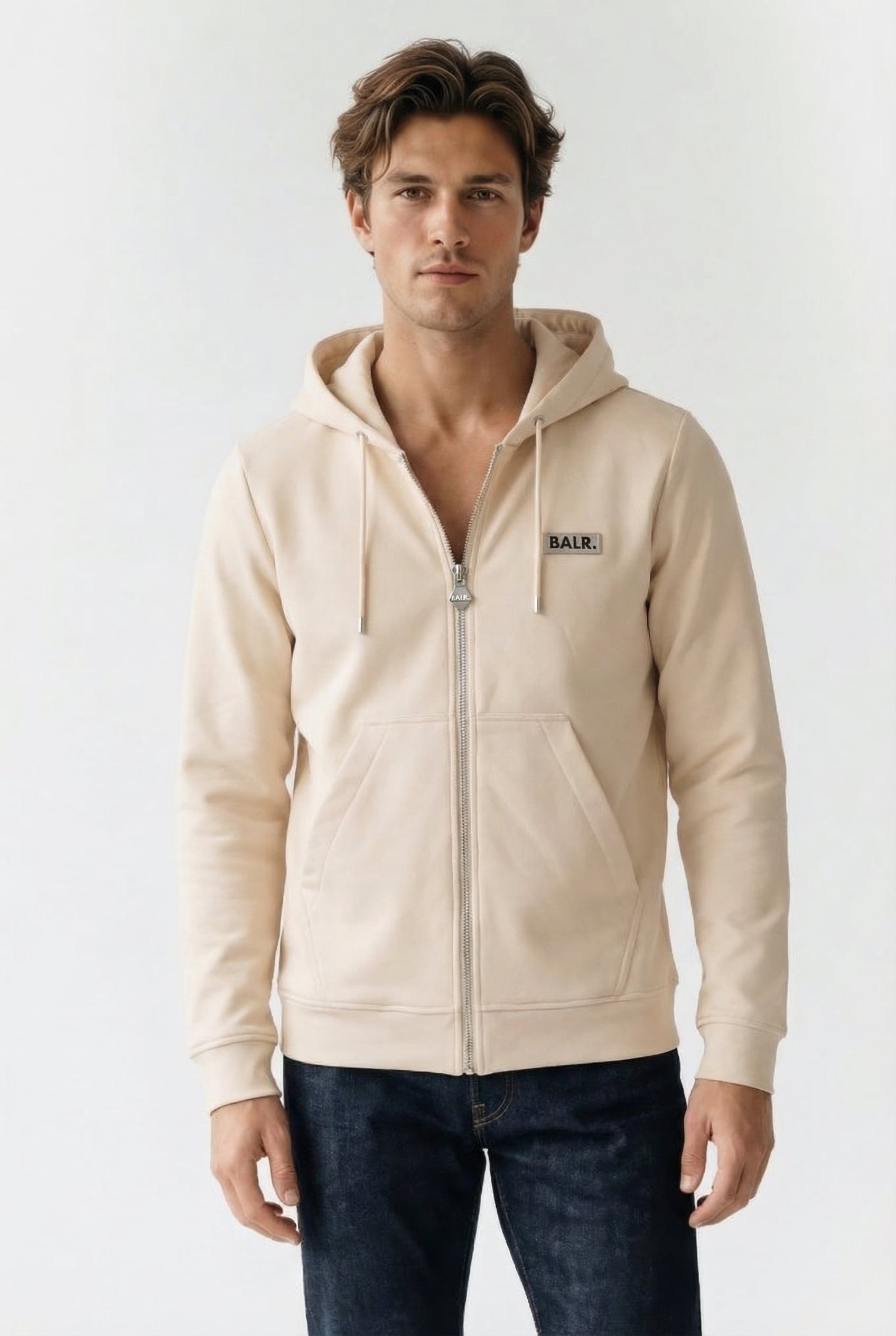 B-SERIES ZIP-THROUGH HOODIE WHITE SWAN 1