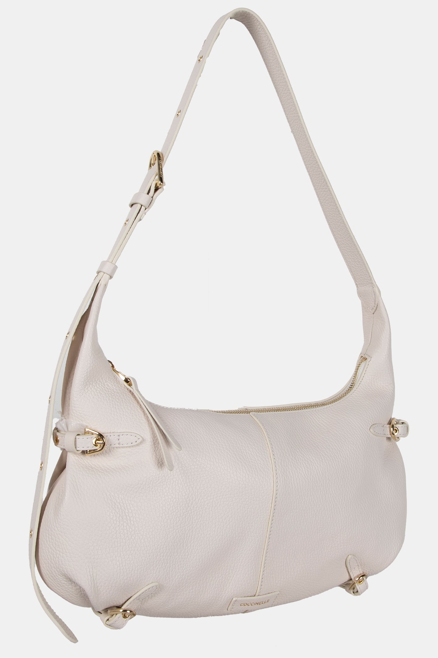 LARGE LEATHER SHOULDER BAG IN CREAM 3