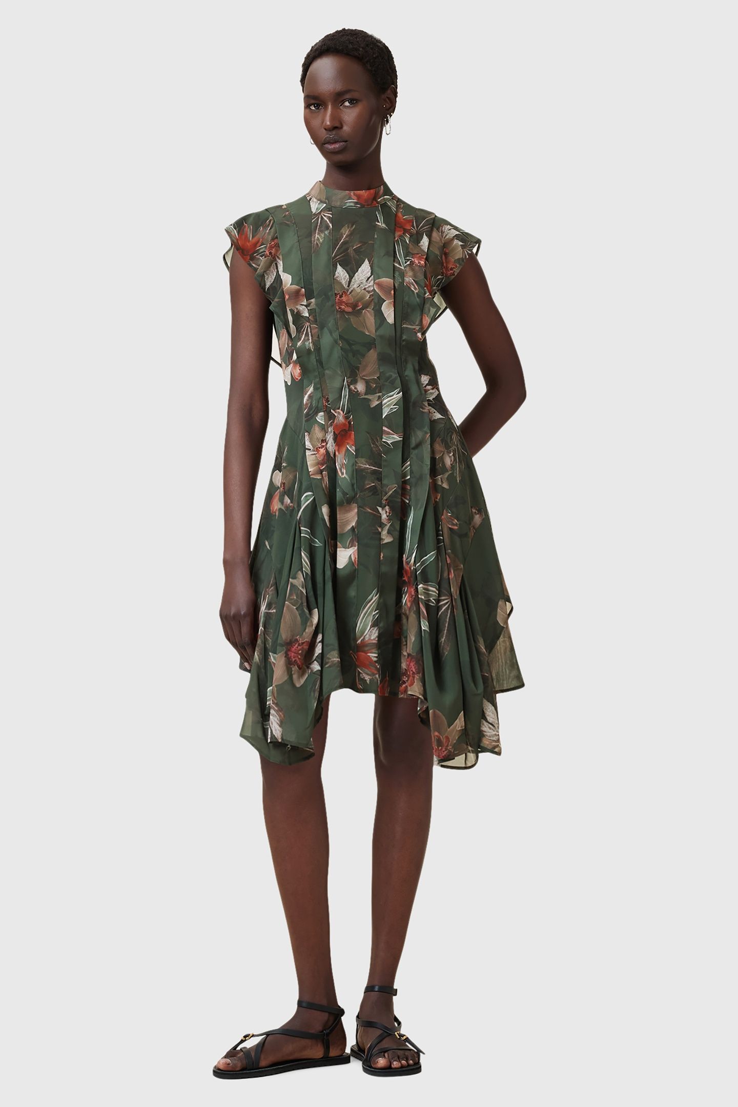 FLEUR DRESS ADENA KHAKI GREEN 4