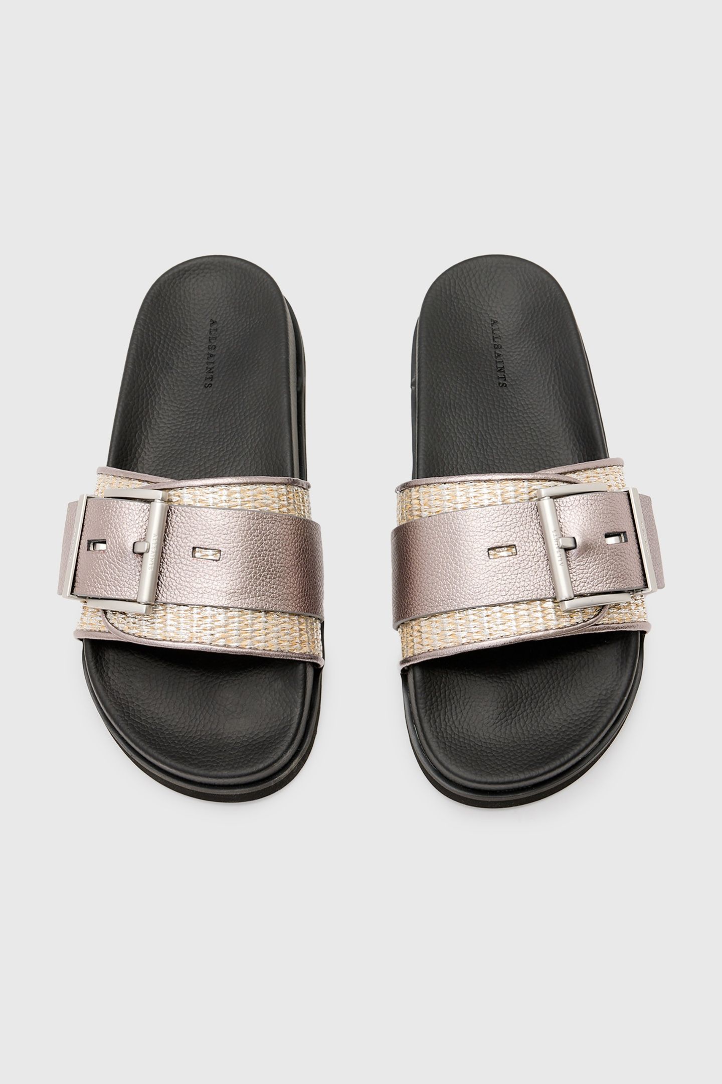 ELLIE RAFFIA SLIDER SILVER 2