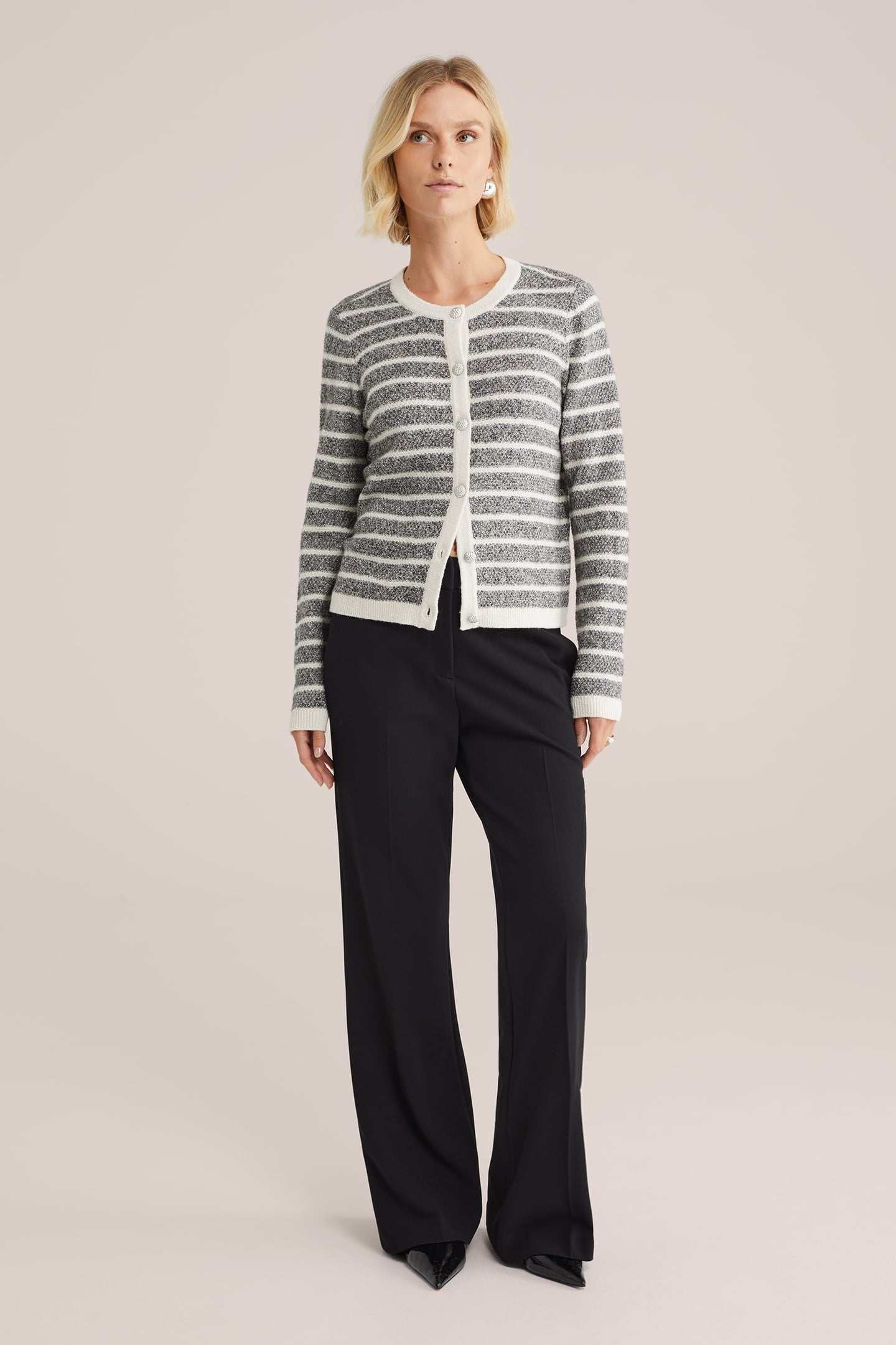 KNITTED CARDIGAN BLENDED LIGHT GREY 3