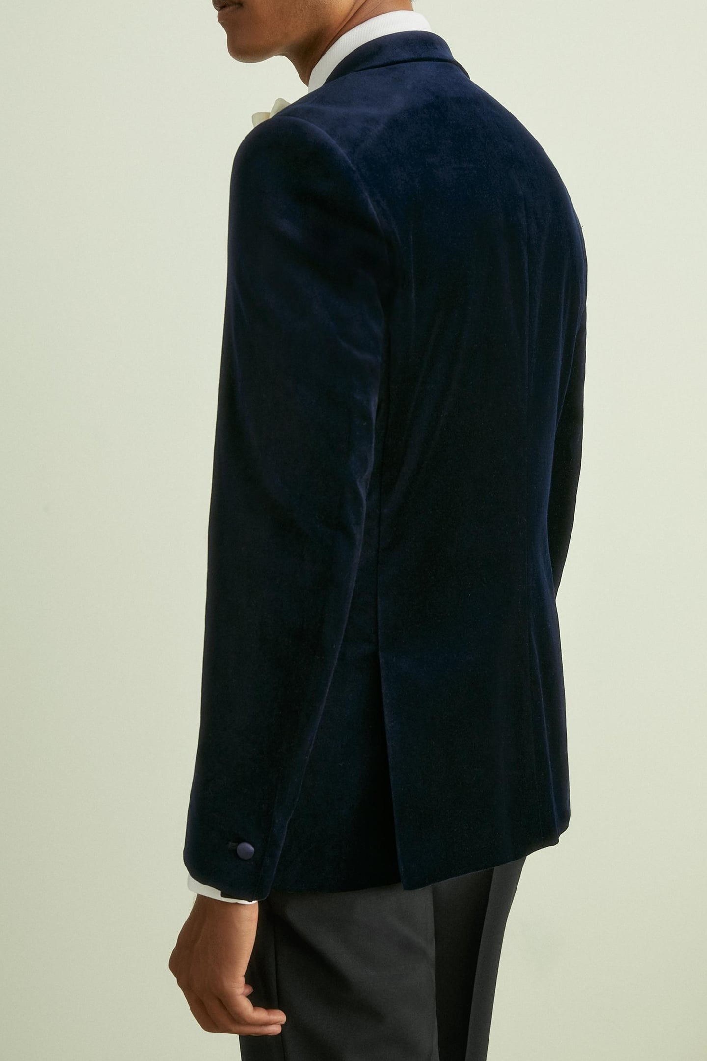 SB 2B NOTCH VELVET BLAZER NAVY 3