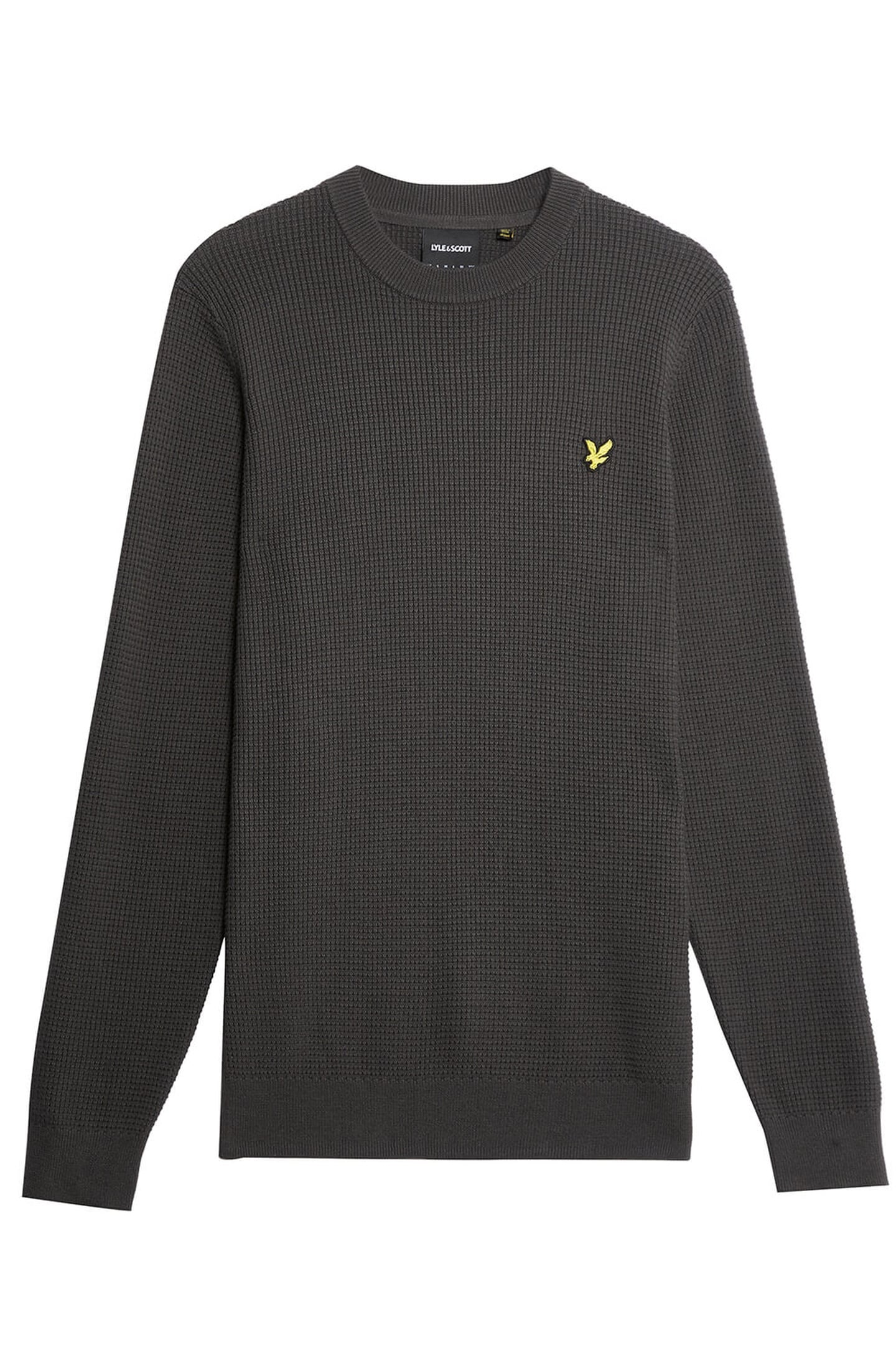 GRID KNIT CREW NECK JUMPER GUNMETAL 3