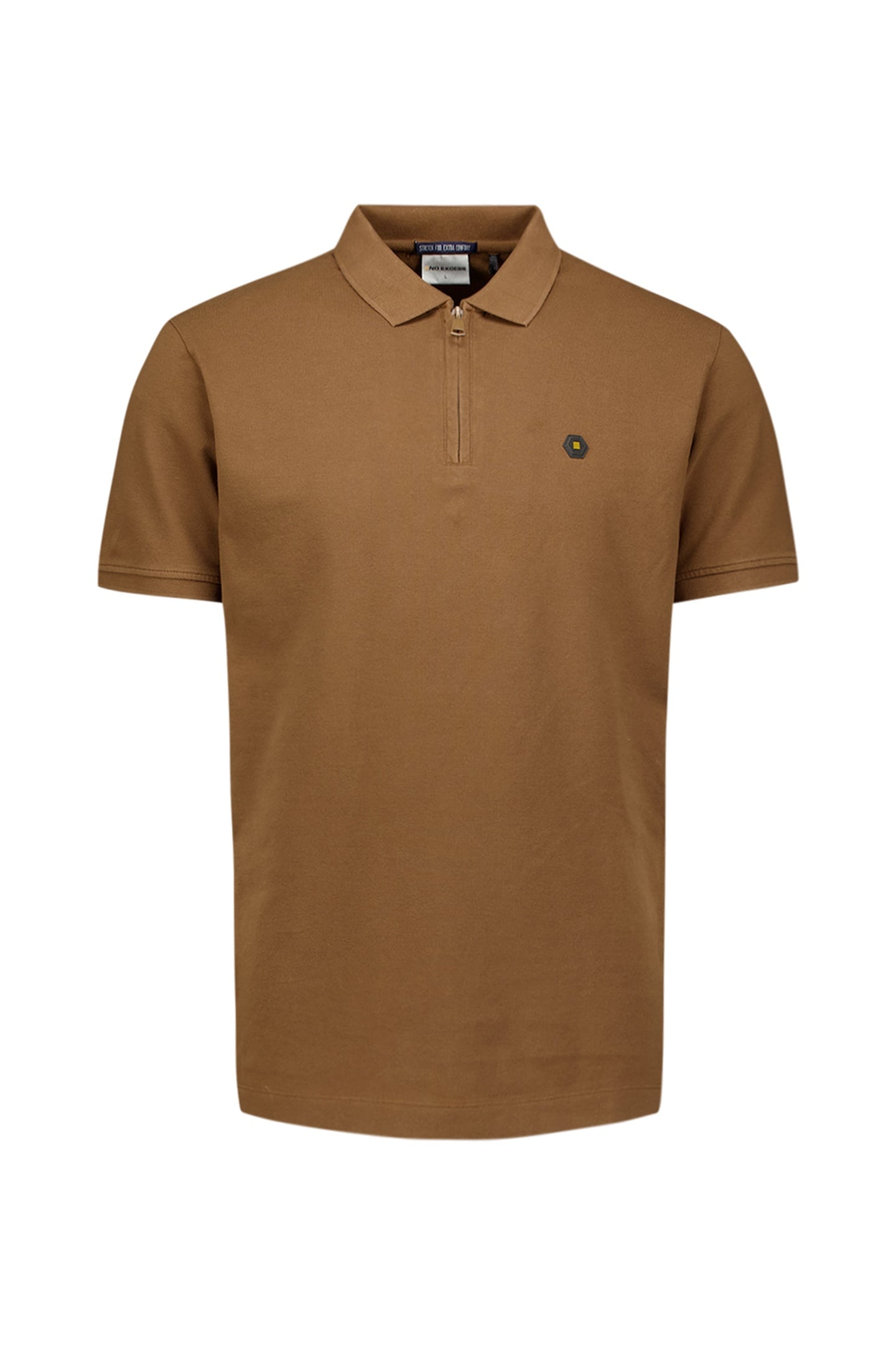 POLO ZIP PIQUE GARMENT DYED CAMEL 5
