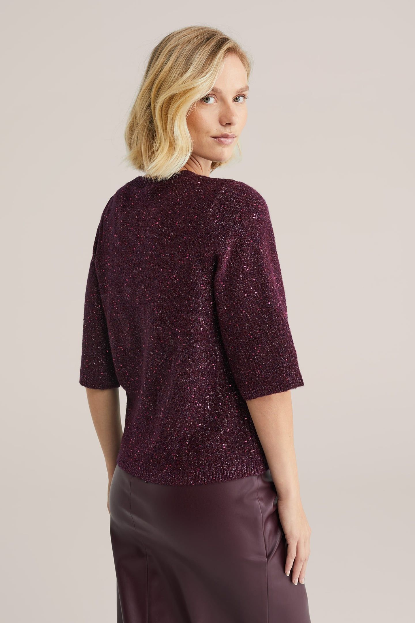 KNITTED PULLOVER AUBERGINE 2