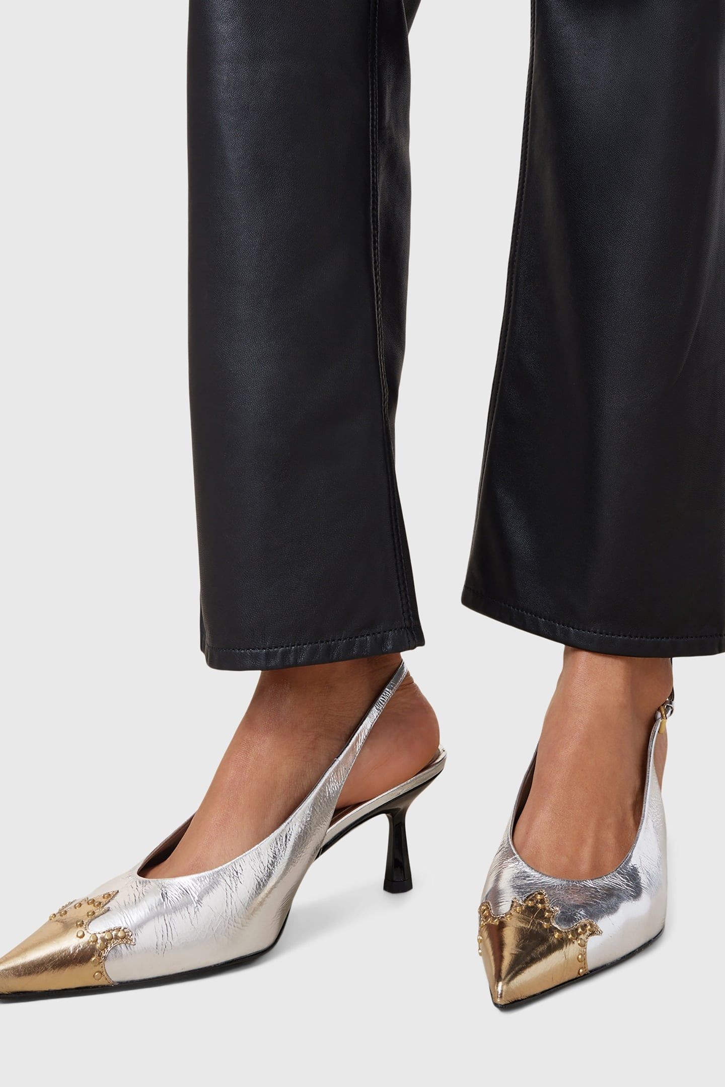 DENVER SLINGBACK SILVER/GOLD 5