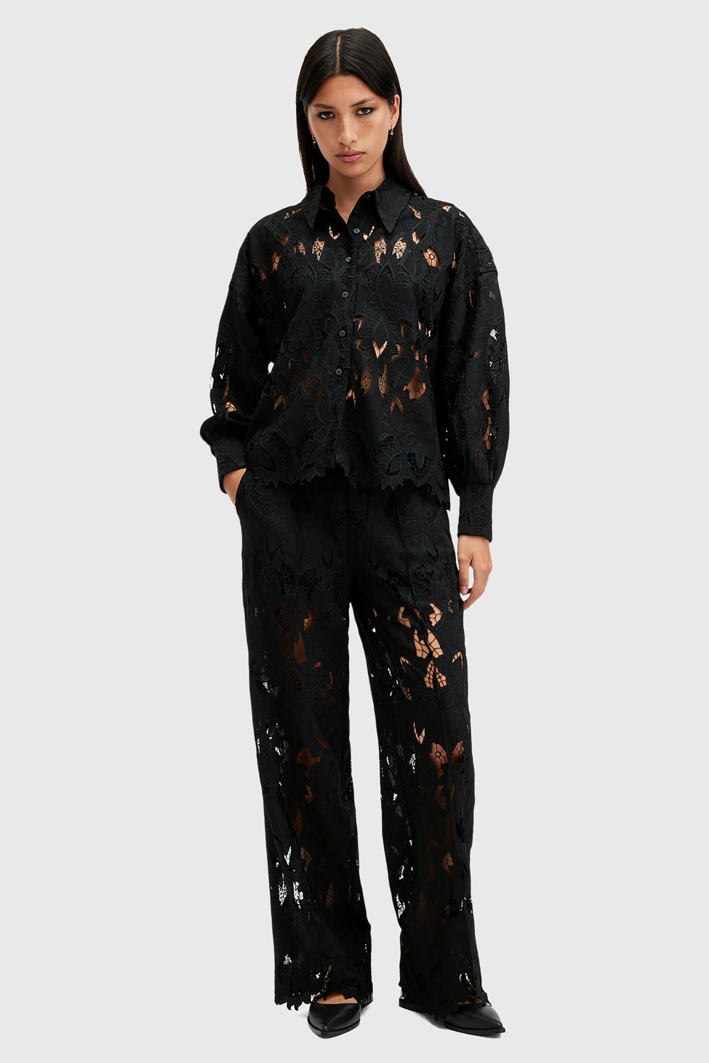 CHARLI EMB LS SHIRT BLACK 3
