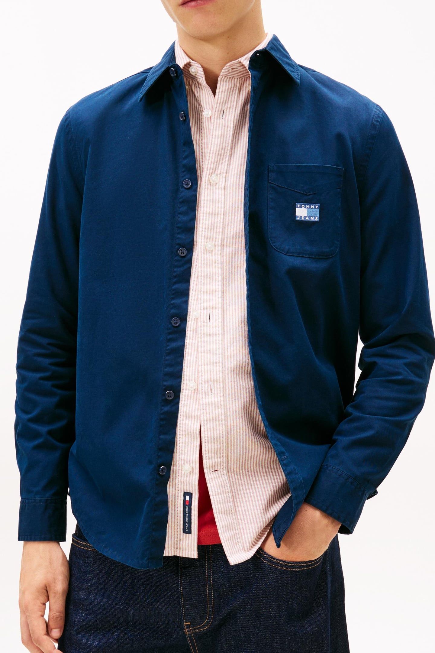 REGULAR WASHED TWILL SHIRT DARK NIGHT NAVY 1