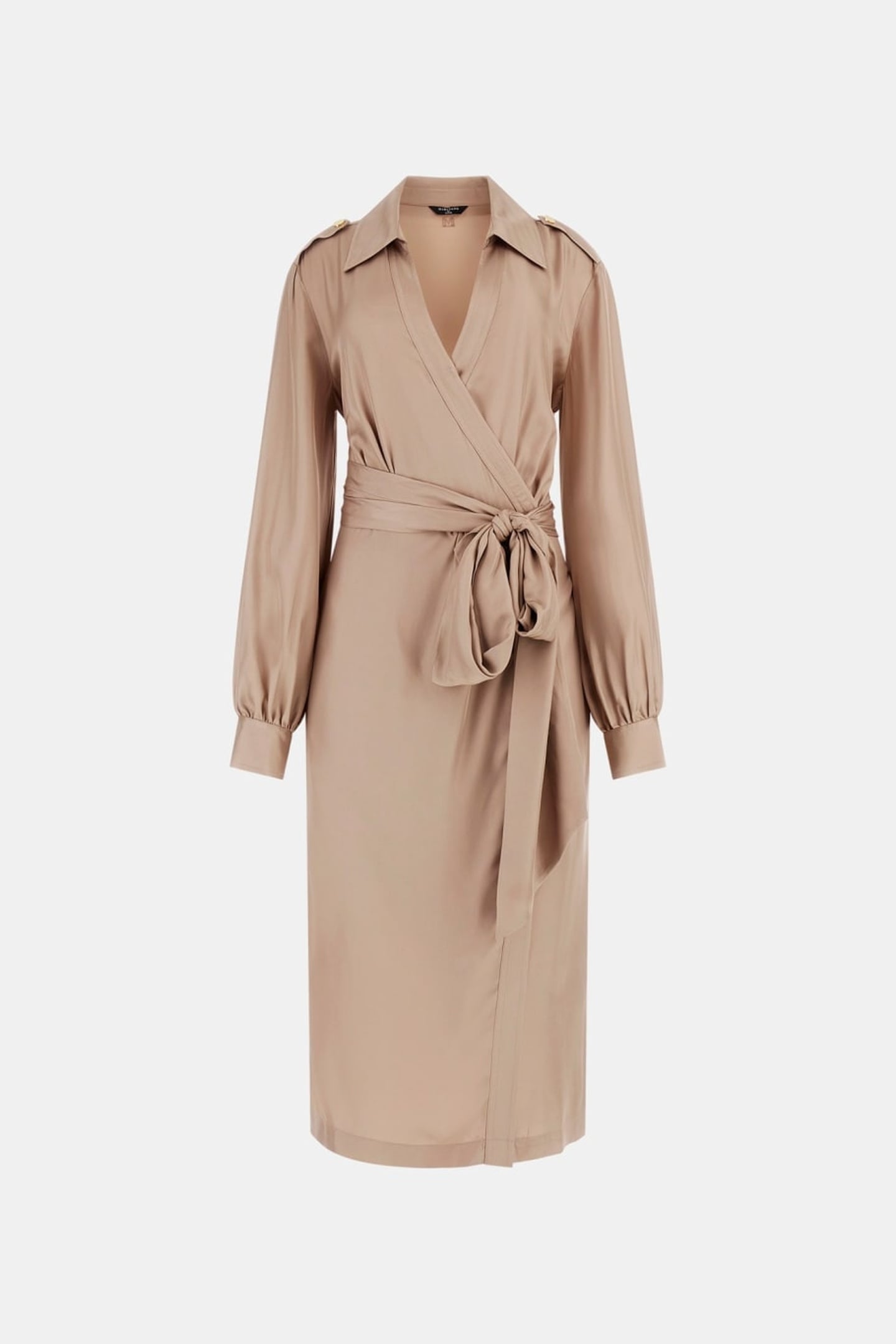 MARCIANO BY GUESS DORIAN LS WRAP DRESS NATURAL ALMOND 4