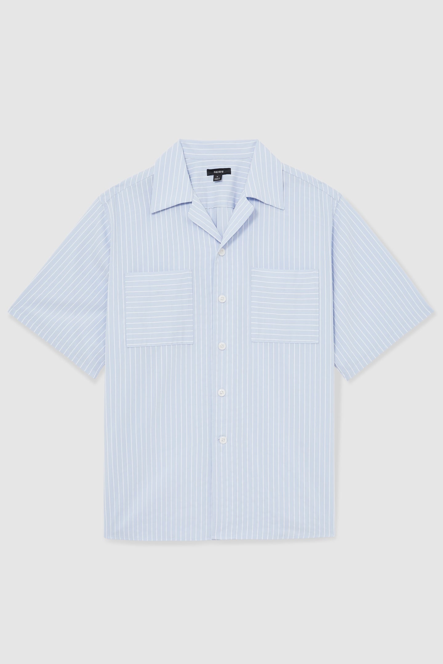 SS STRIPE TWIN POCKET CUBAN SHIRT SOFT BLUE/WHITE 4