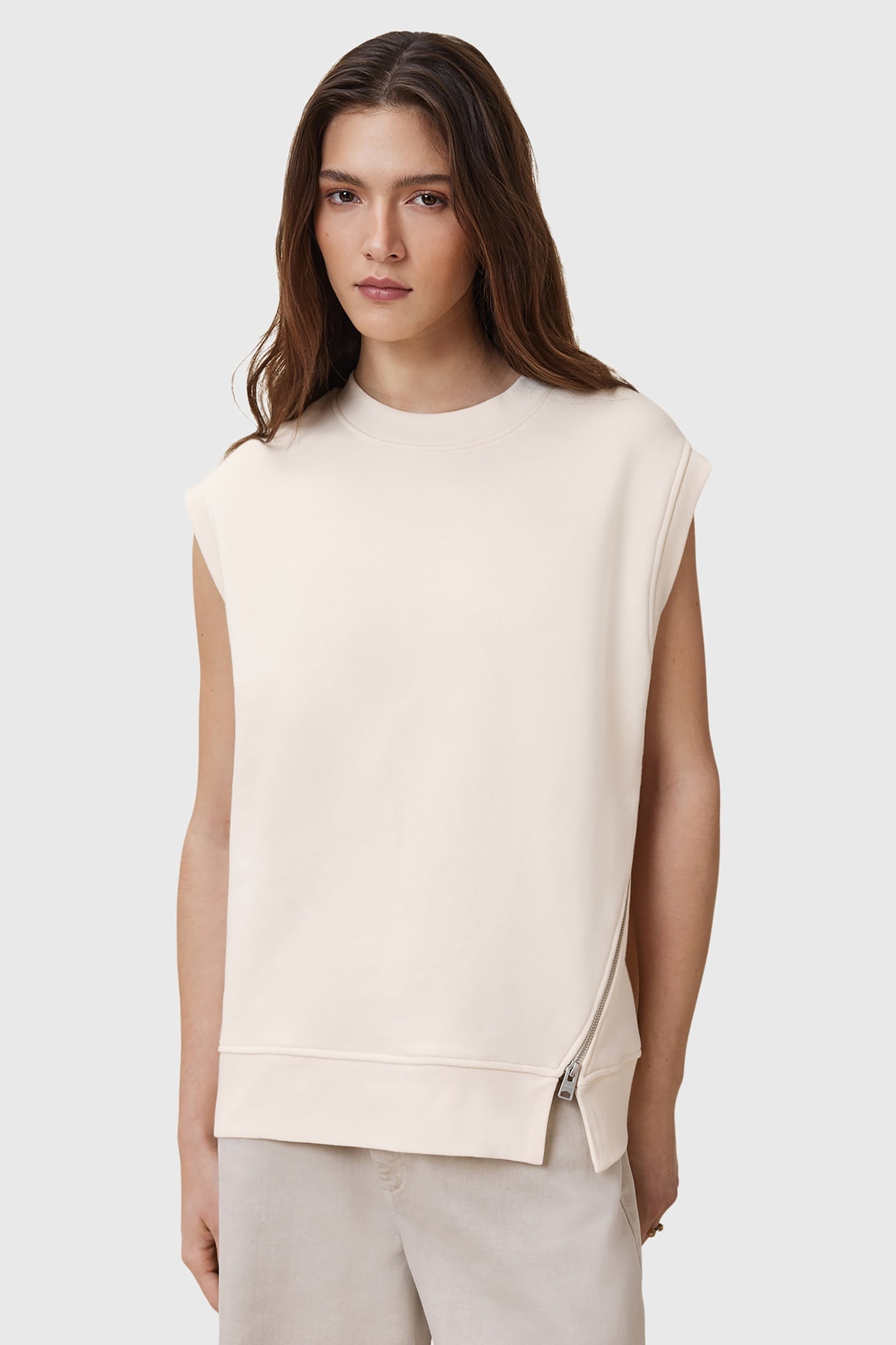 NILA ZIP SWEAT TOFU WHITE 3